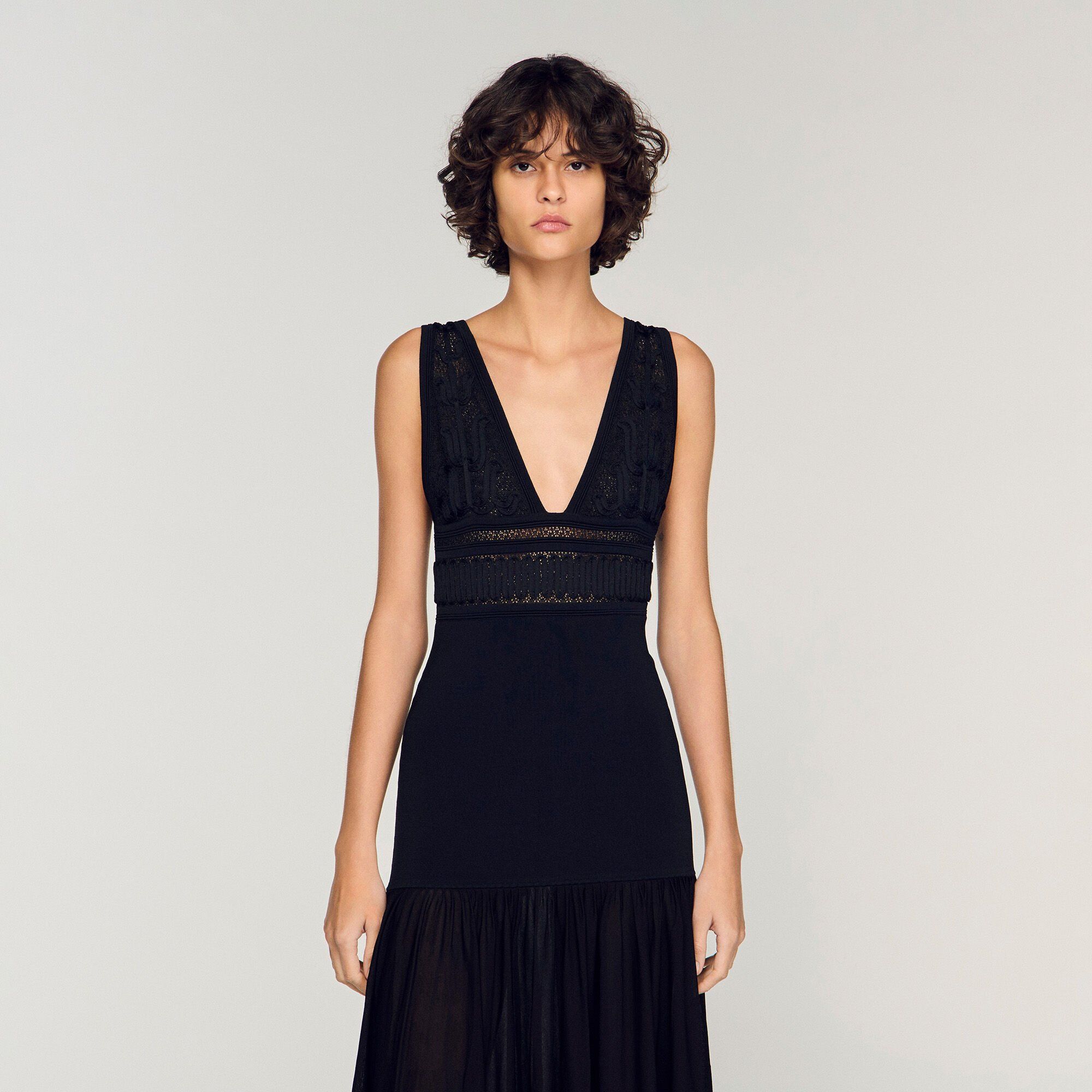 Sandro - Đầm len maxi Loula