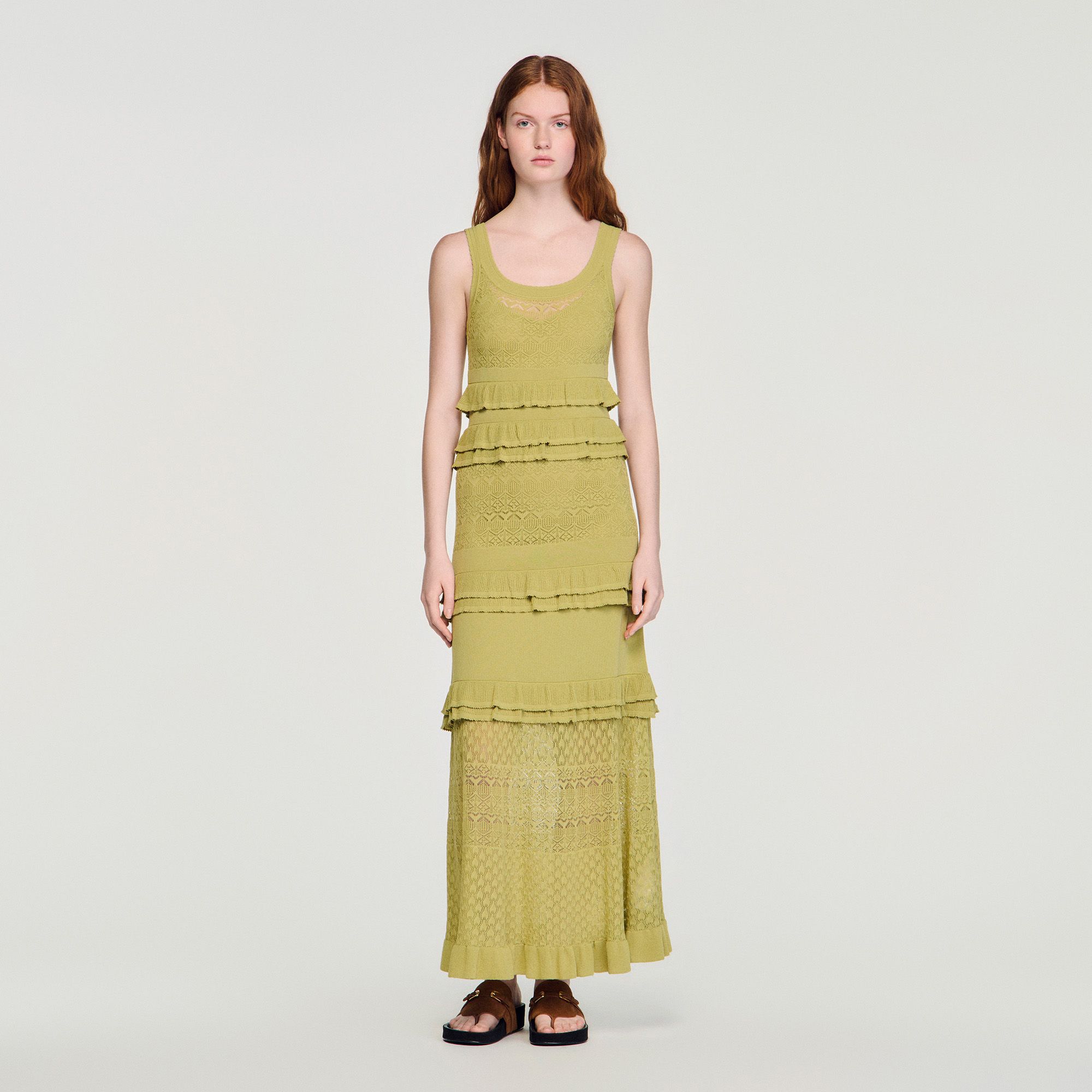 Sandro - Đầm maxi dệt kim