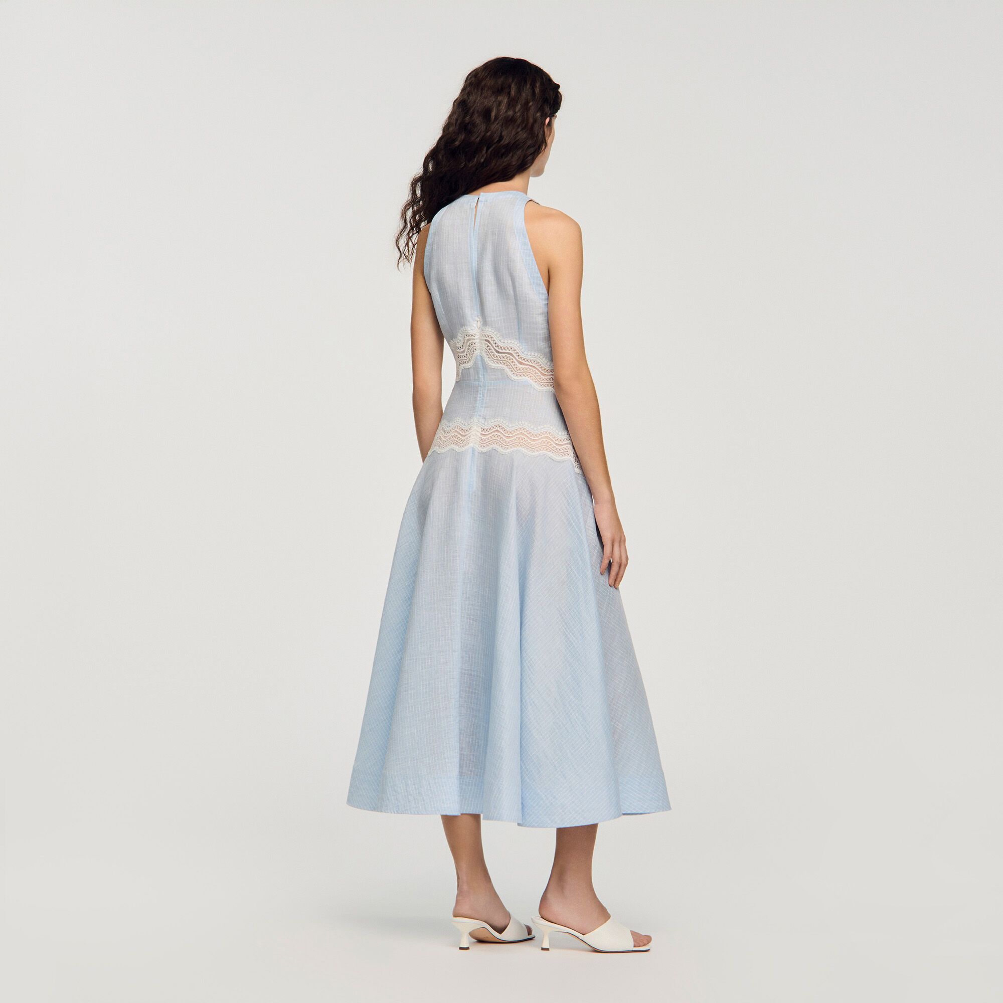 Sandro - Đầm maxi chi tiết ren