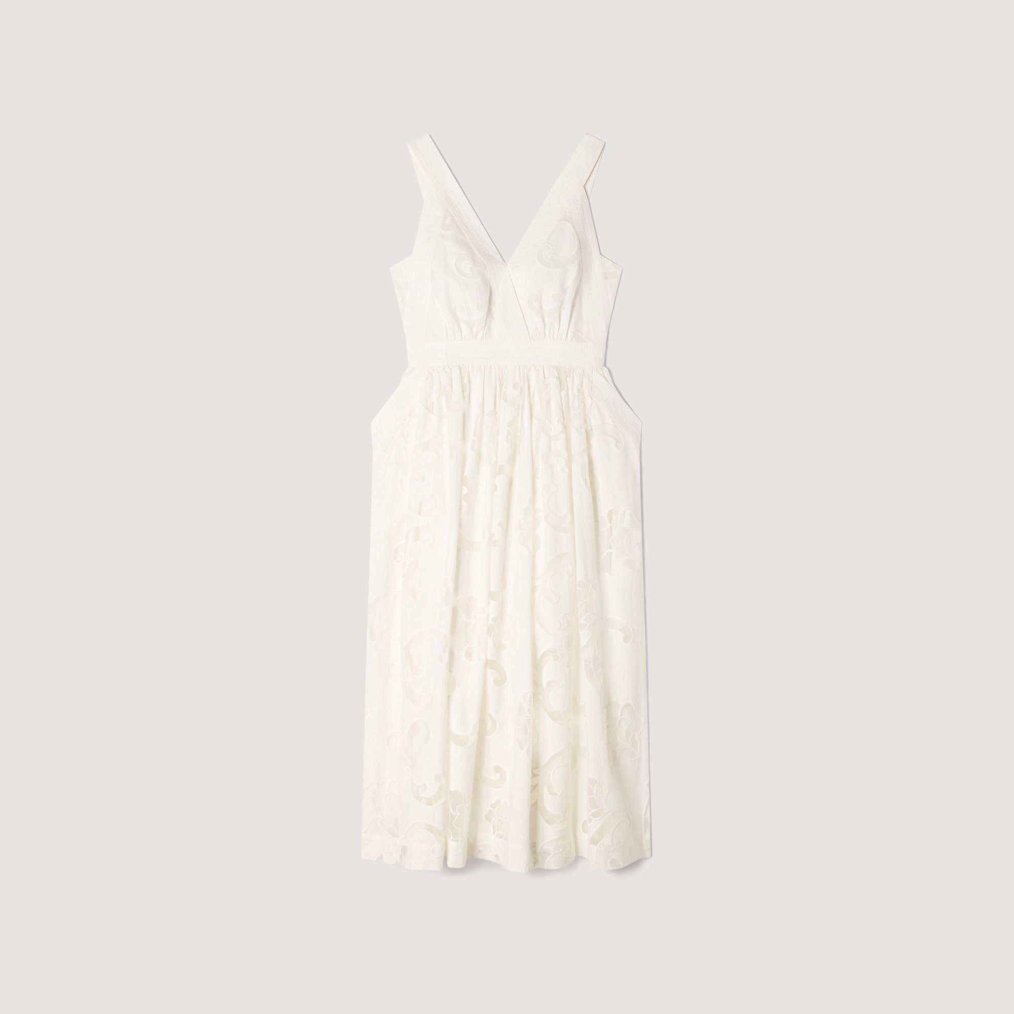 Đầm maxi cotton thêu ren