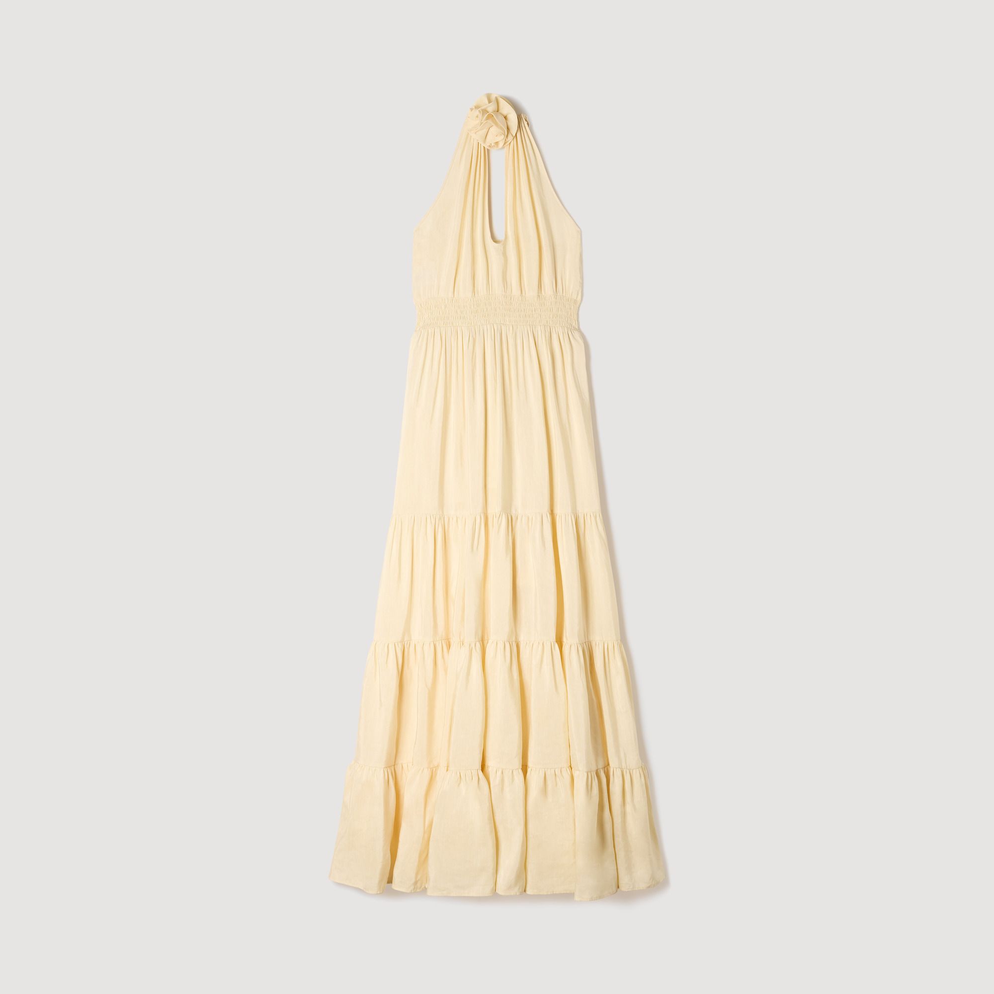 Sandro - Đầm maxi linen hoa Alba