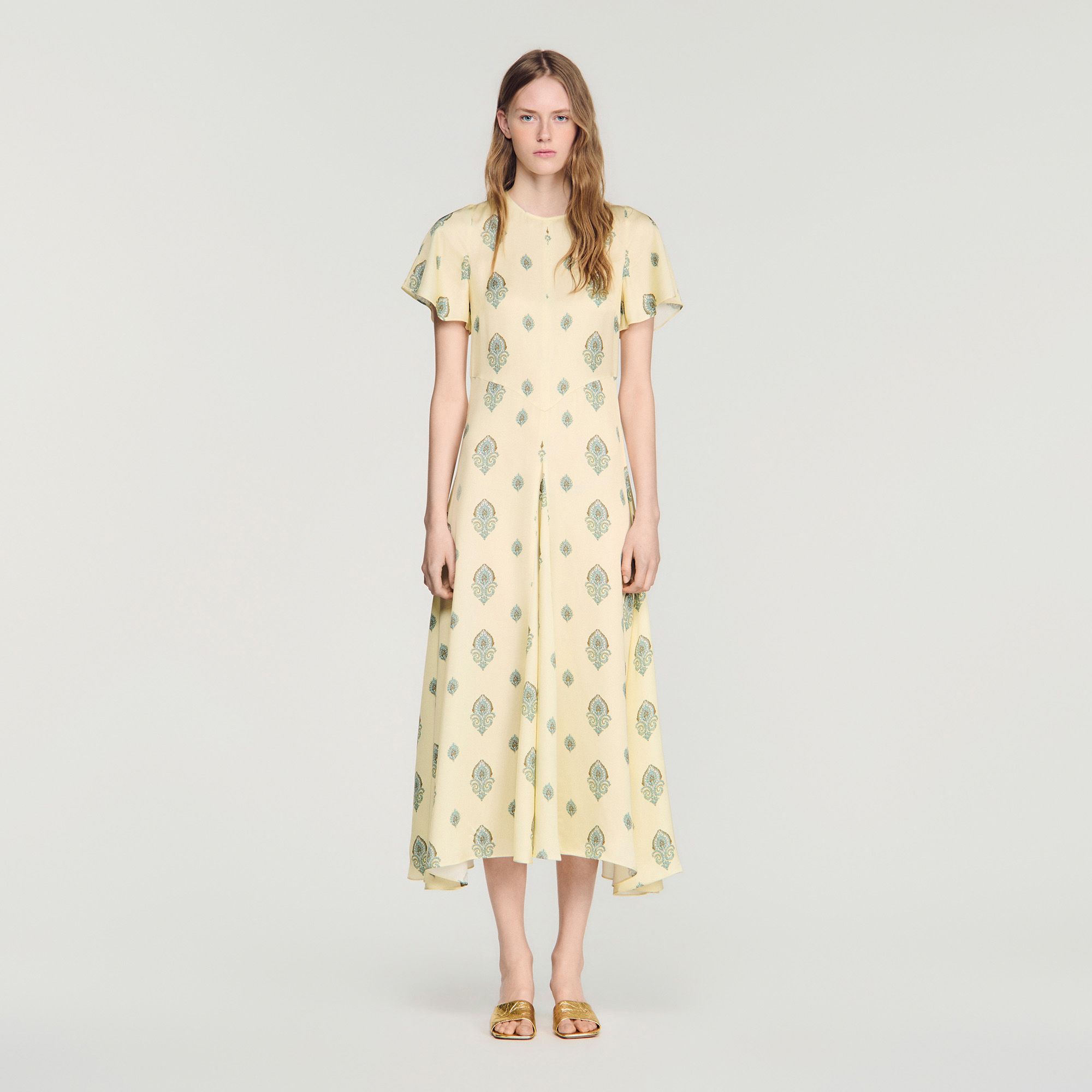 Sandro - Đầm maxi họa tiết Paisley