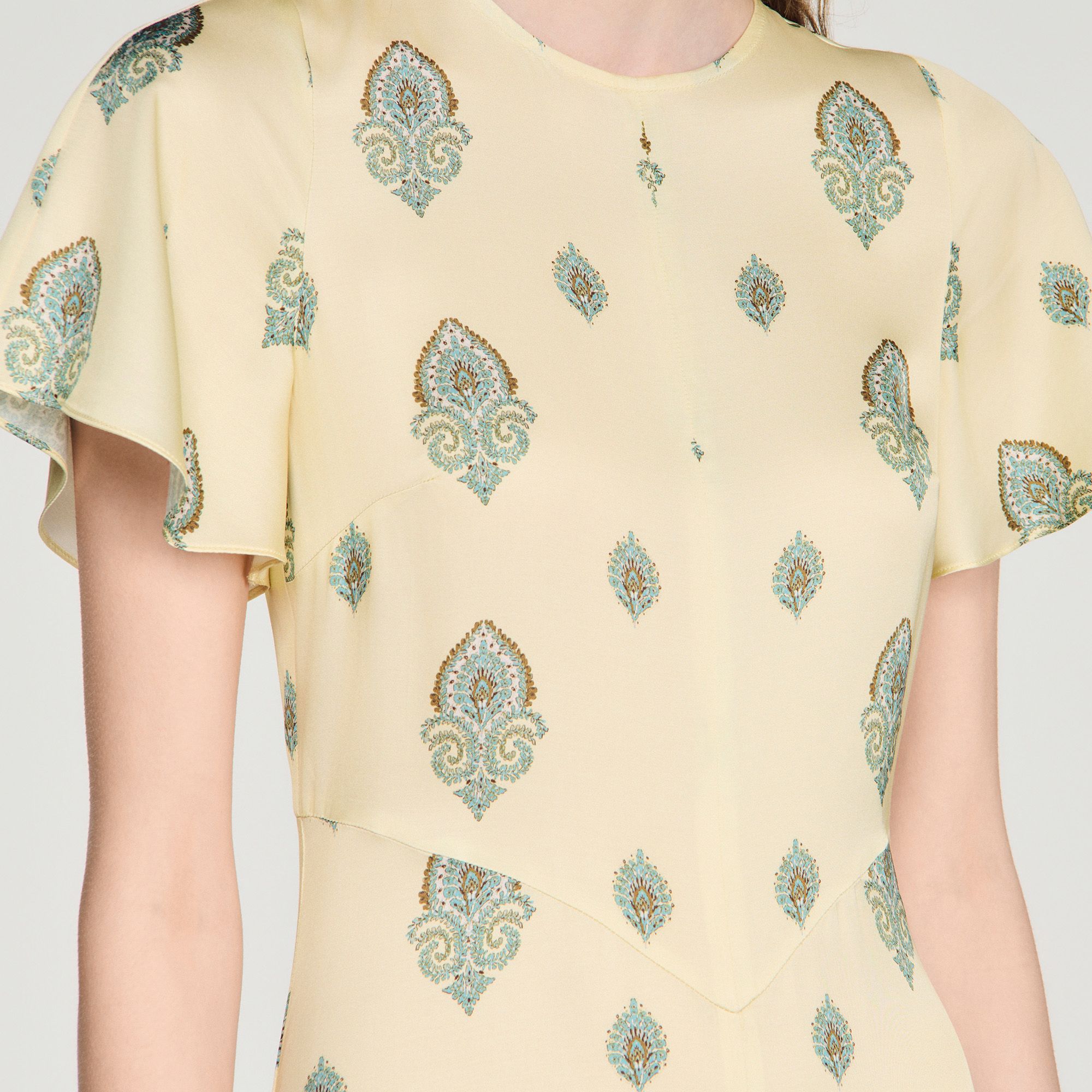 Sandro - Đầm maxi họa tiết Paisley