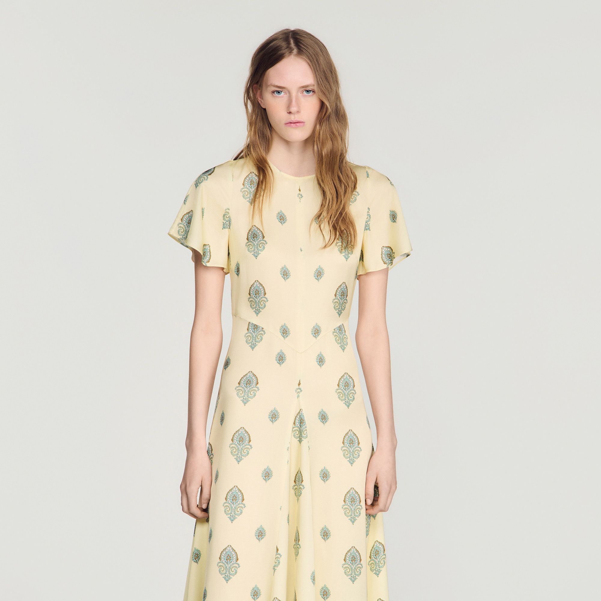 Sandro - Đầm maxi họa tiết Paisley