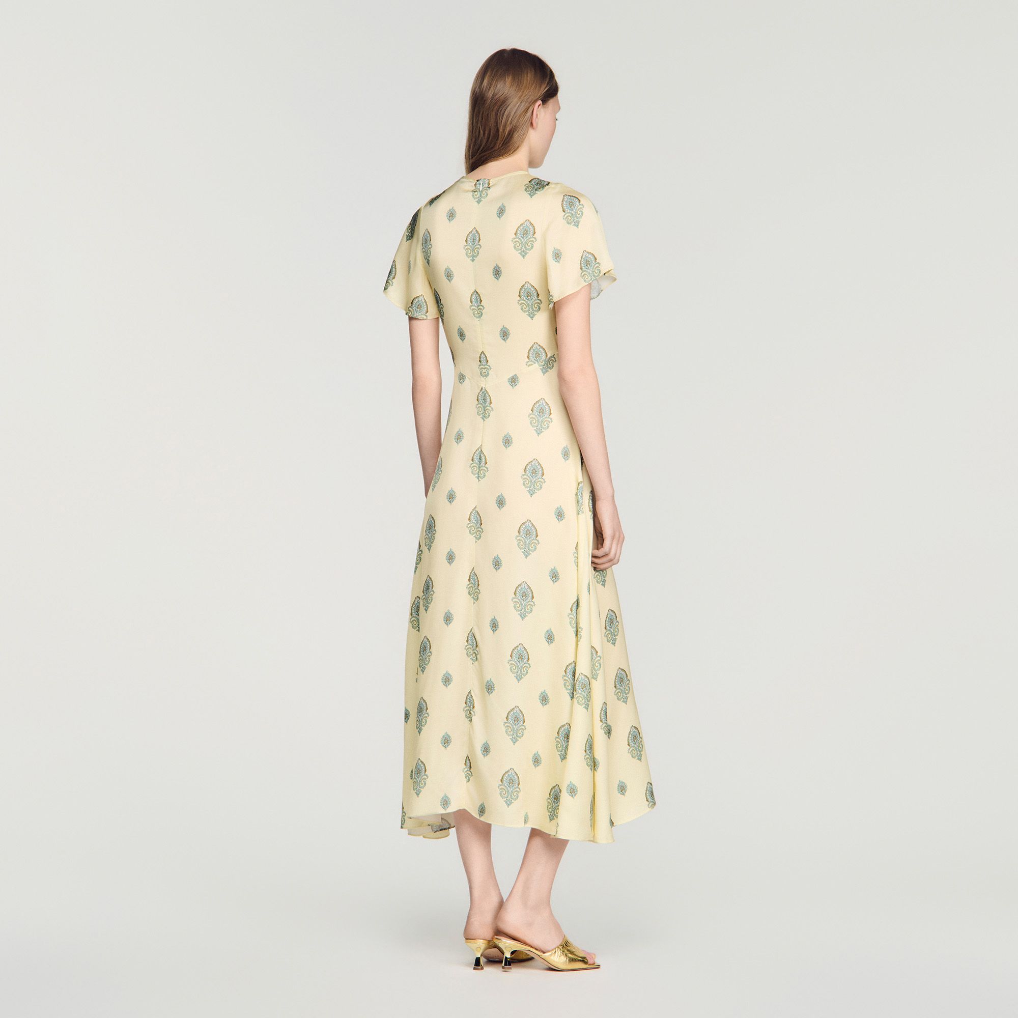 Sandro - Đầm maxi họa tiết Paisley