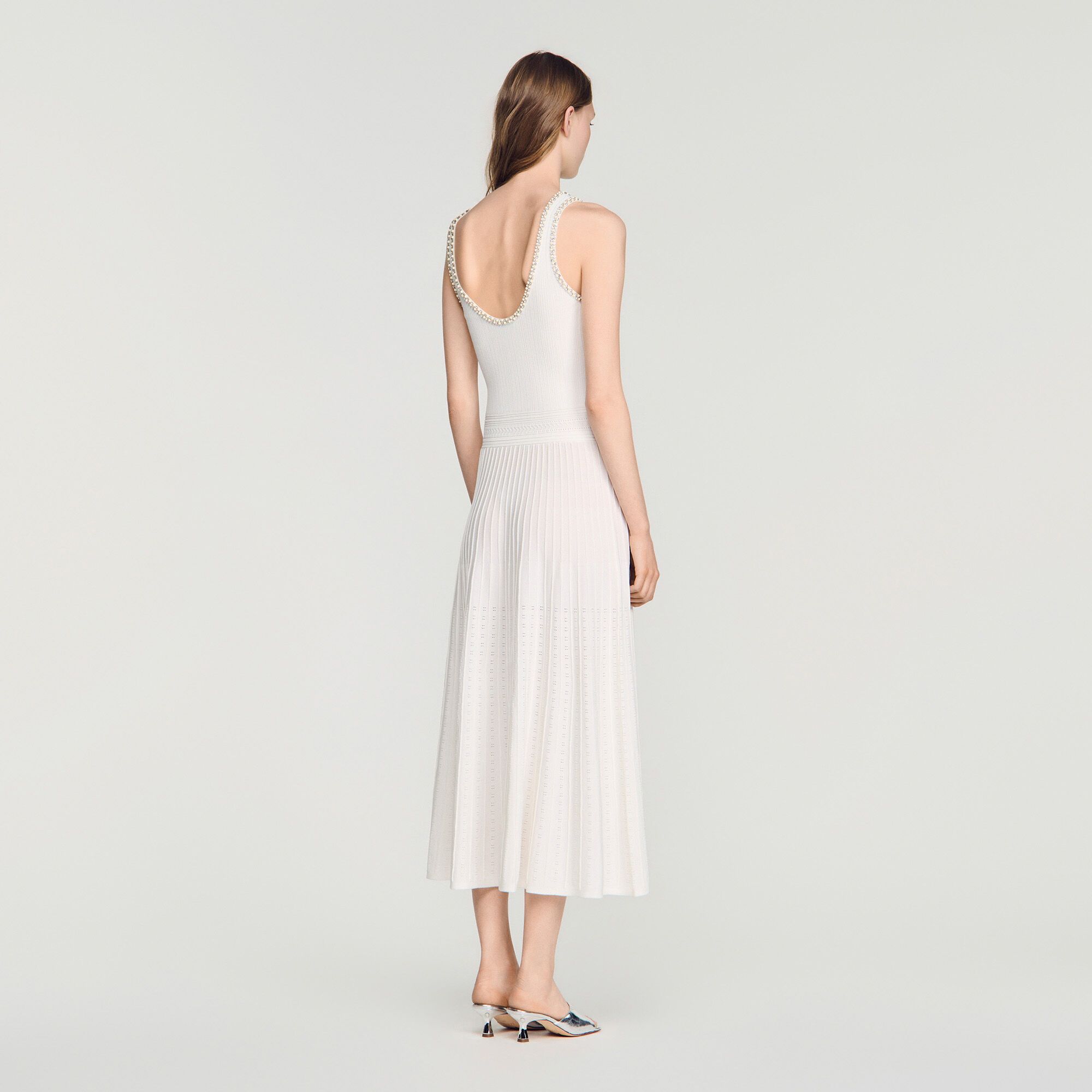 Đầm maxi dệt kim đính đá
