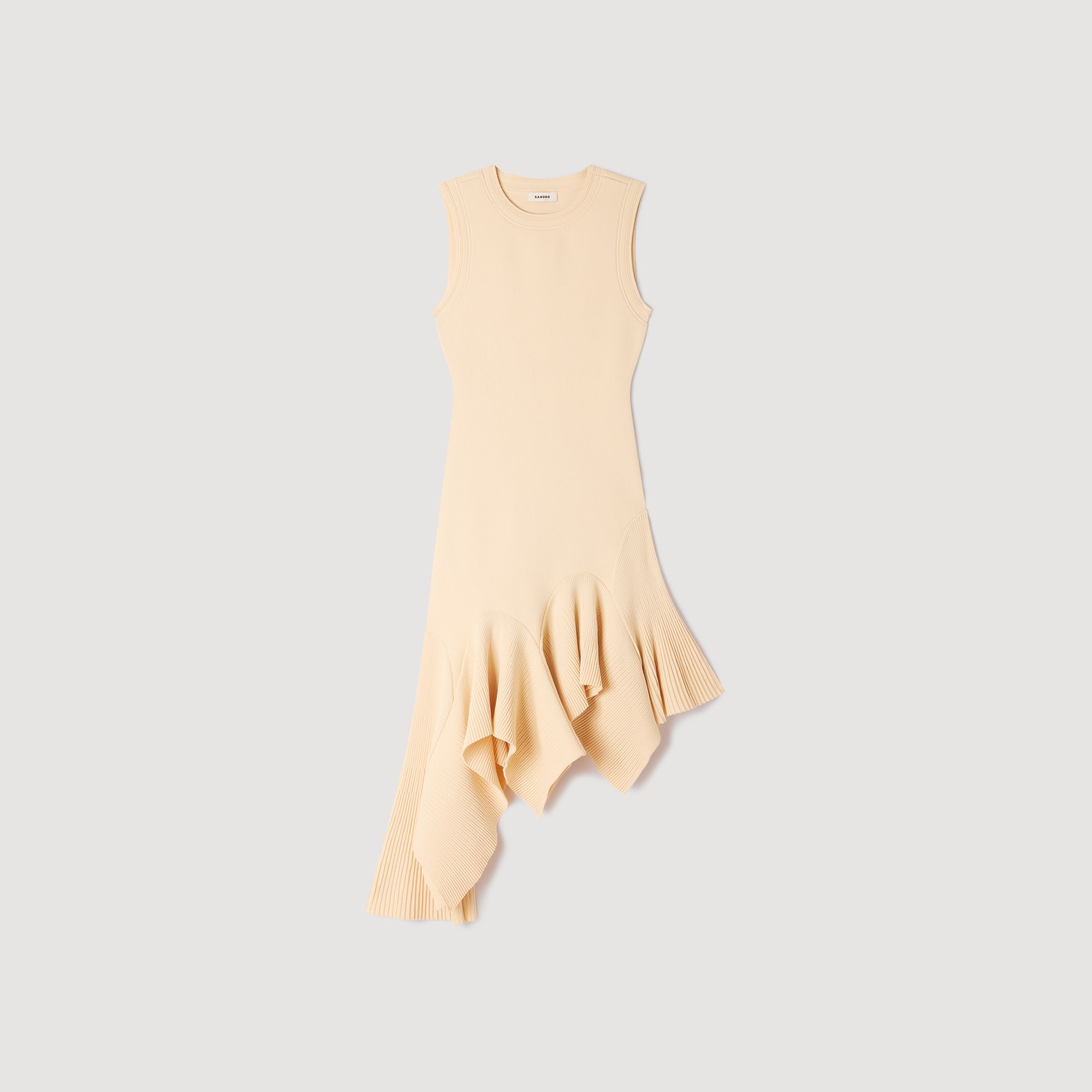 Đầm dệt kim bất đối xứng