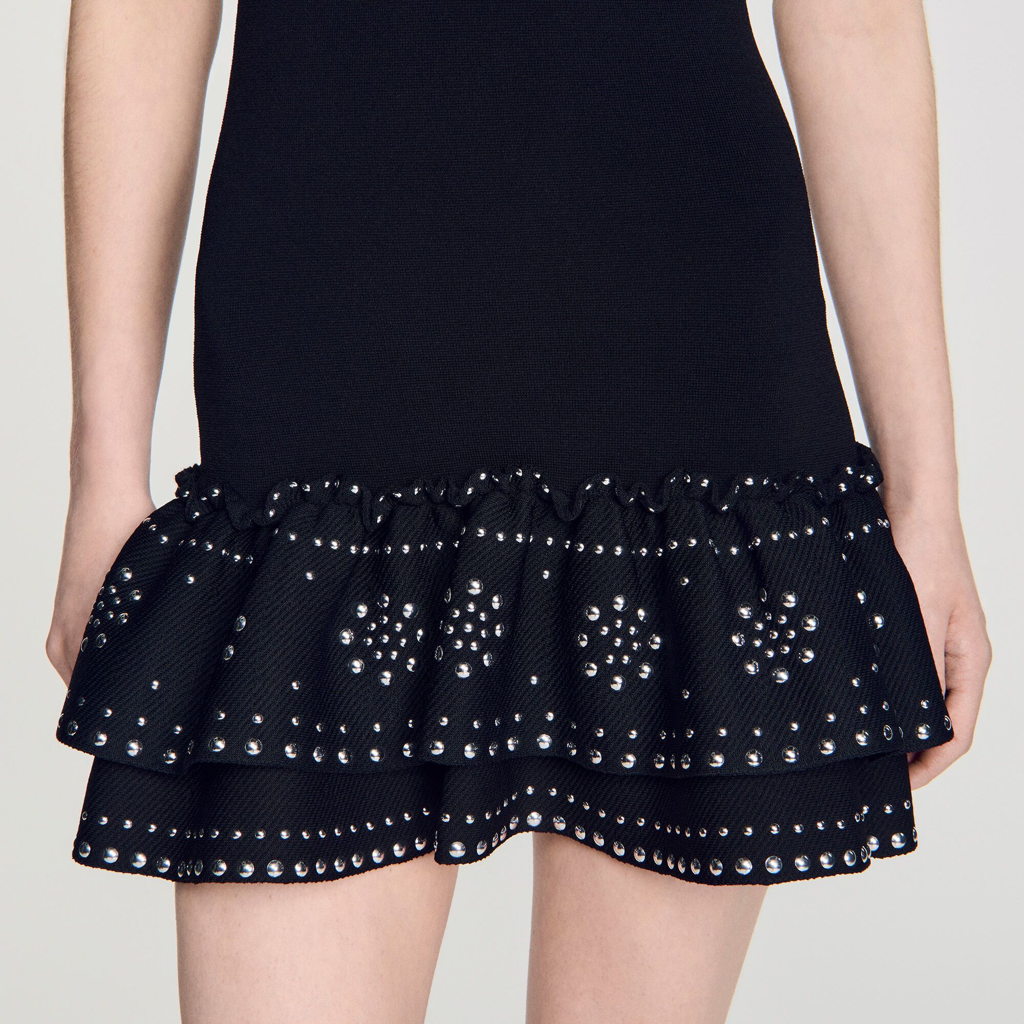 Sandro - Đầm dệt kim đính studs