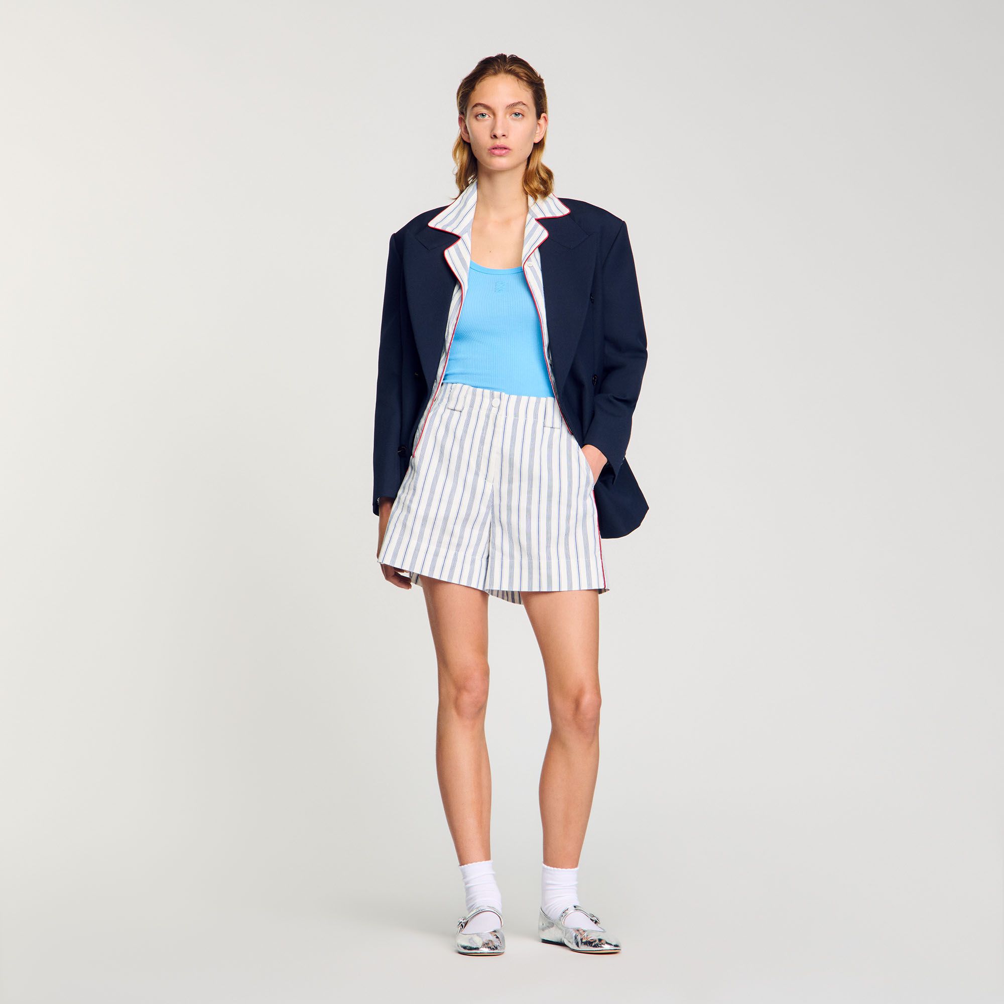 Sandro - Quần short kẻ sọc