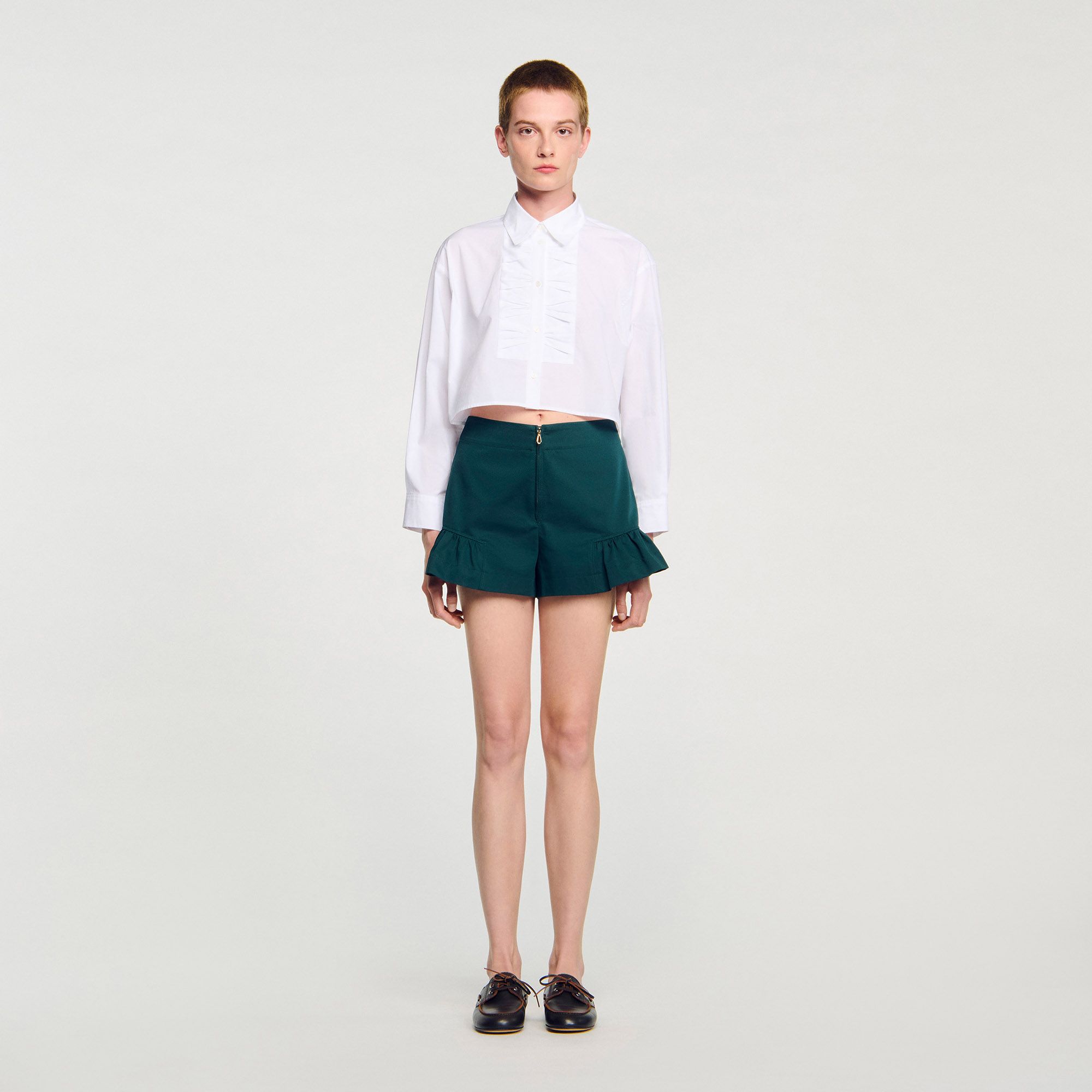 Sandro - Quần short xếp nếp