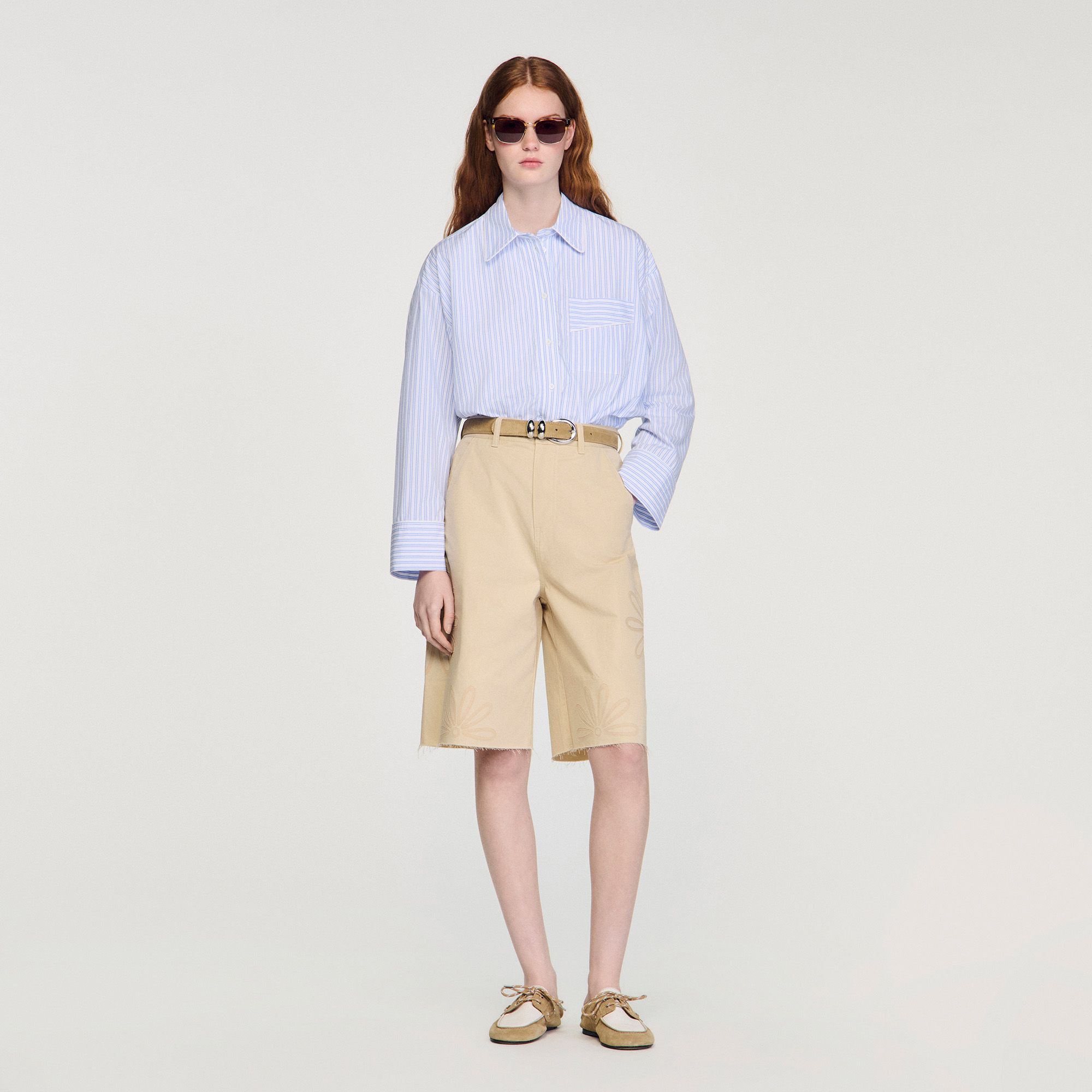 Sandro - Quần Bermuda cotton hoạ tiết floral