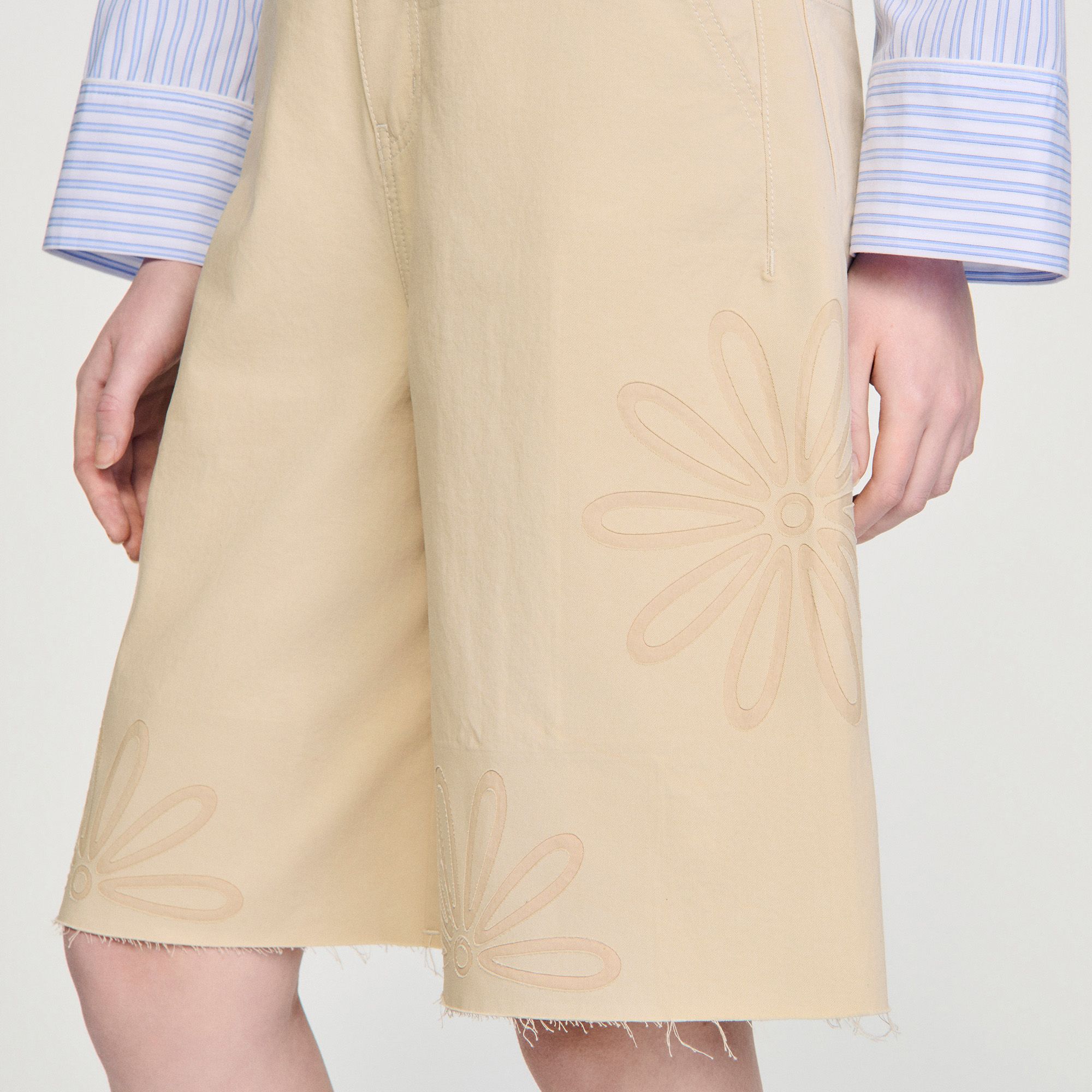 Sandro - Quần Bermuda cotton hoạ tiết floral