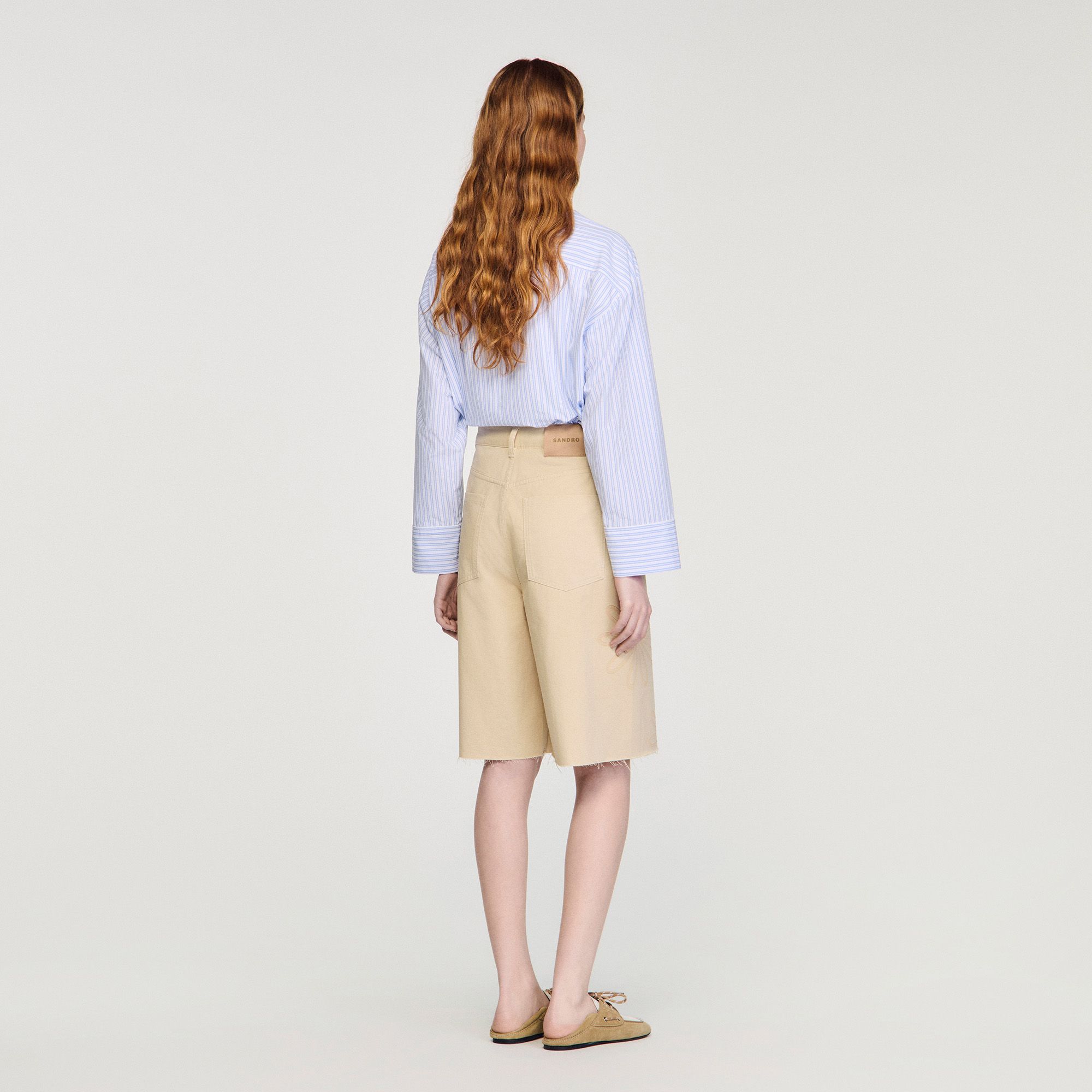 Sandro - Quần Bermuda cotton hoạ tiết floral