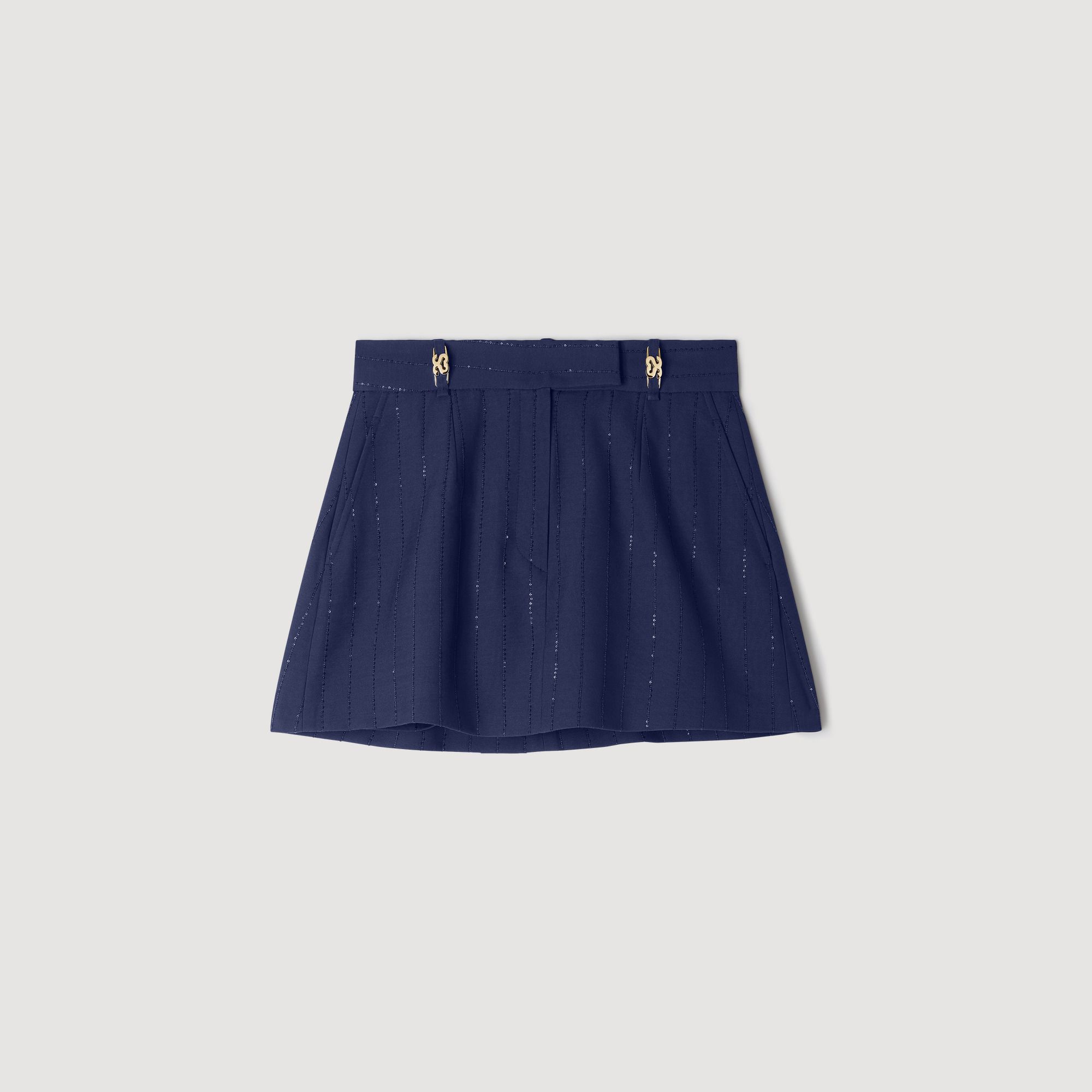 Quần váy sequin kẻ sọc