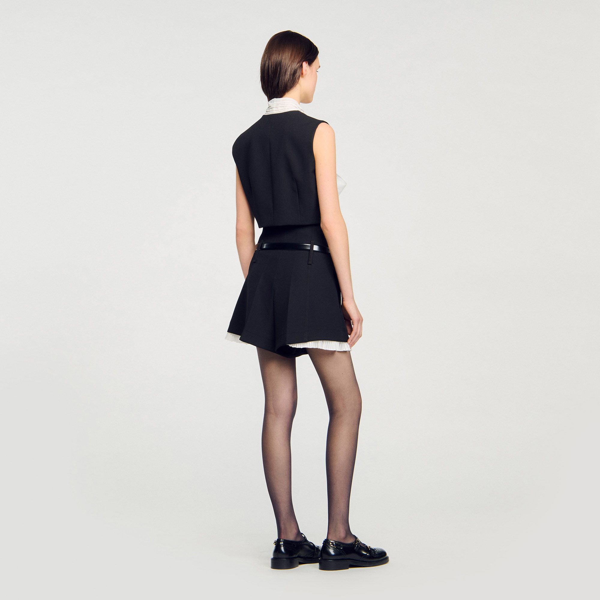 Sandro - Áo crop top cổ nơ