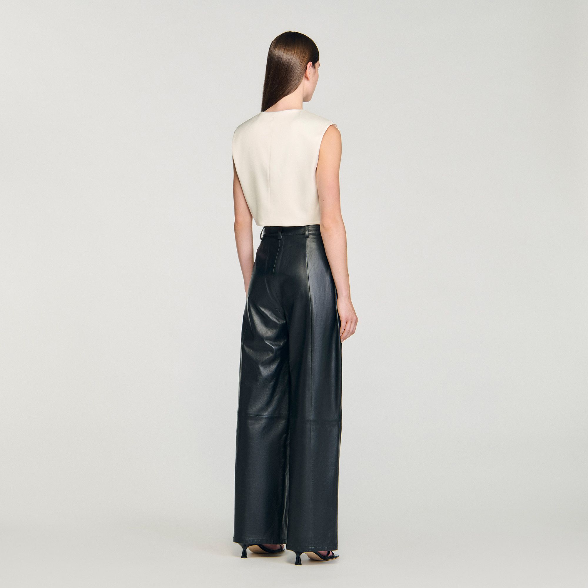 Sandro - Áo crop top satin