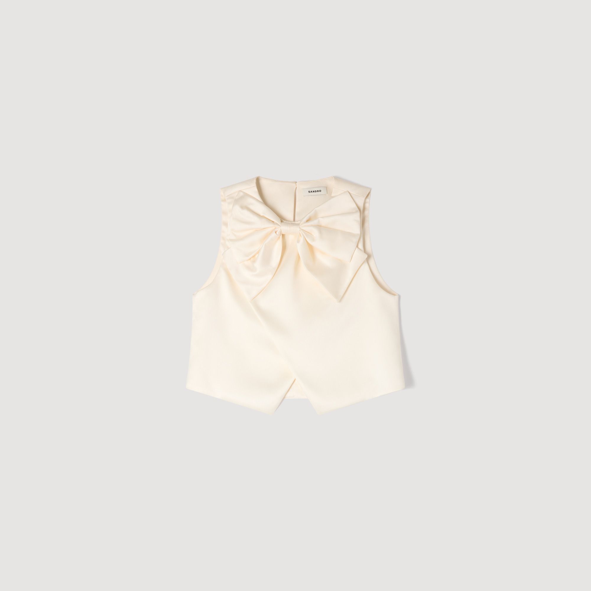 Áo crop top nơ satin