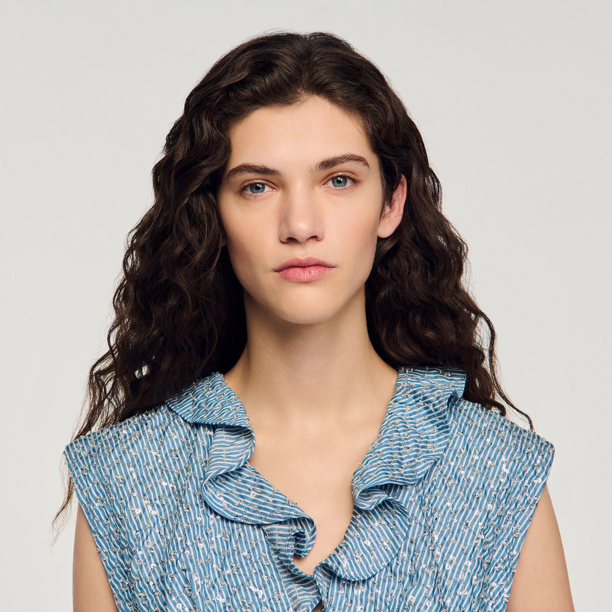 Sandro - Áo crop top đính sequin