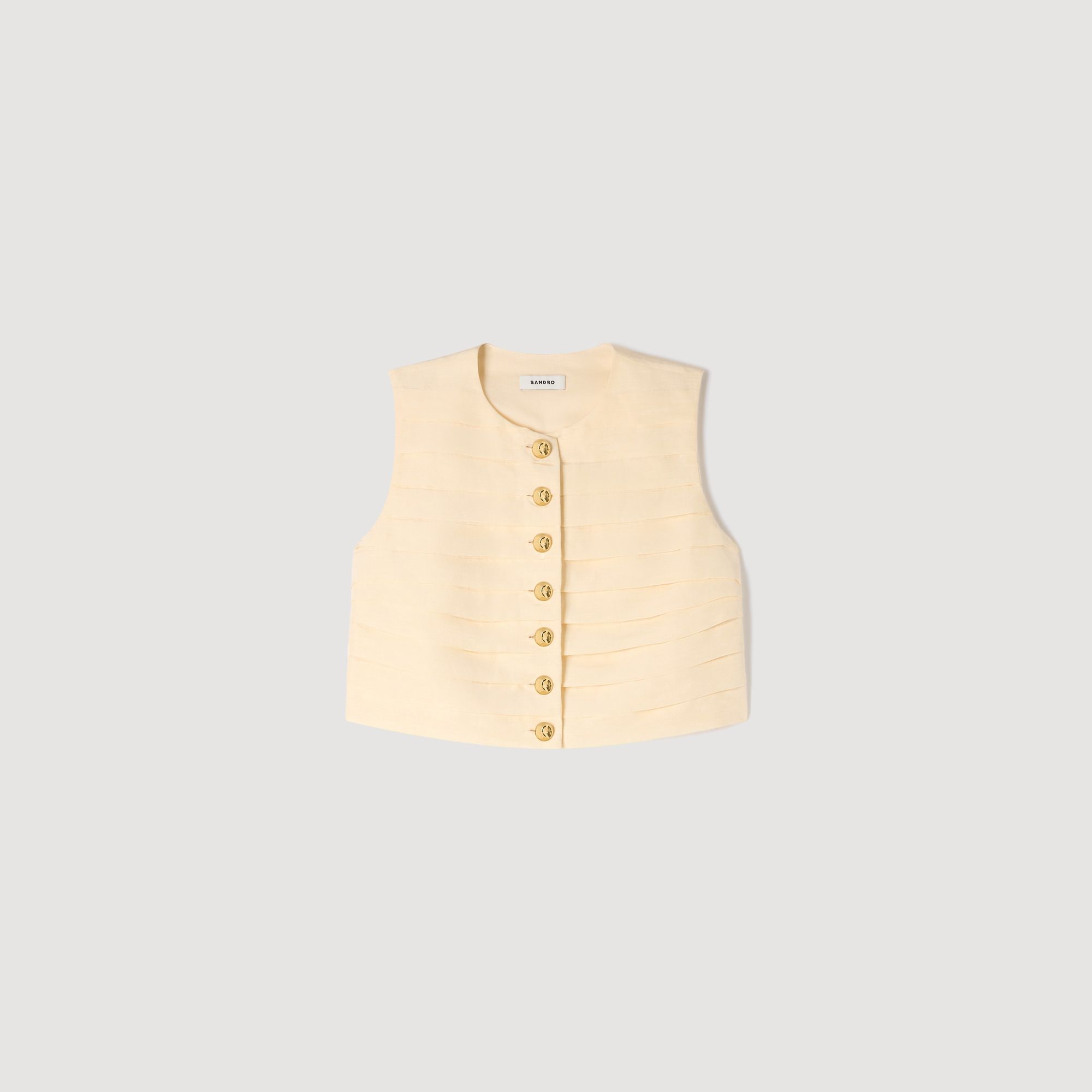Sandro - Áo croptop xếp ly
