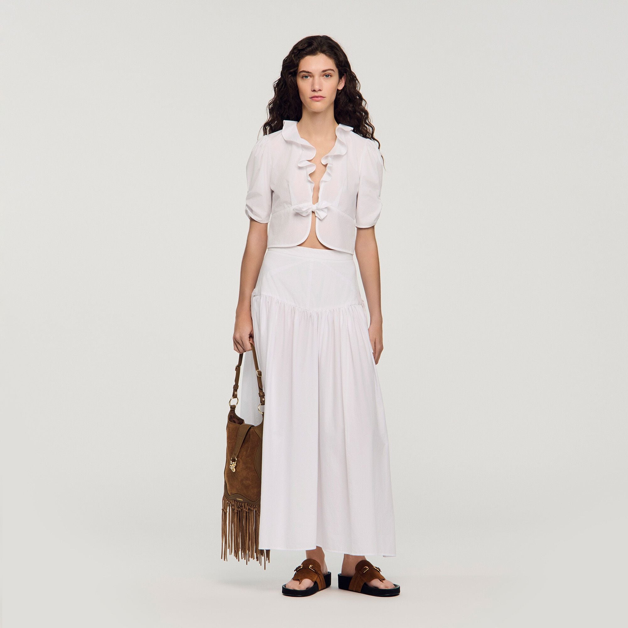 Áo croptop xếp ly Aleo