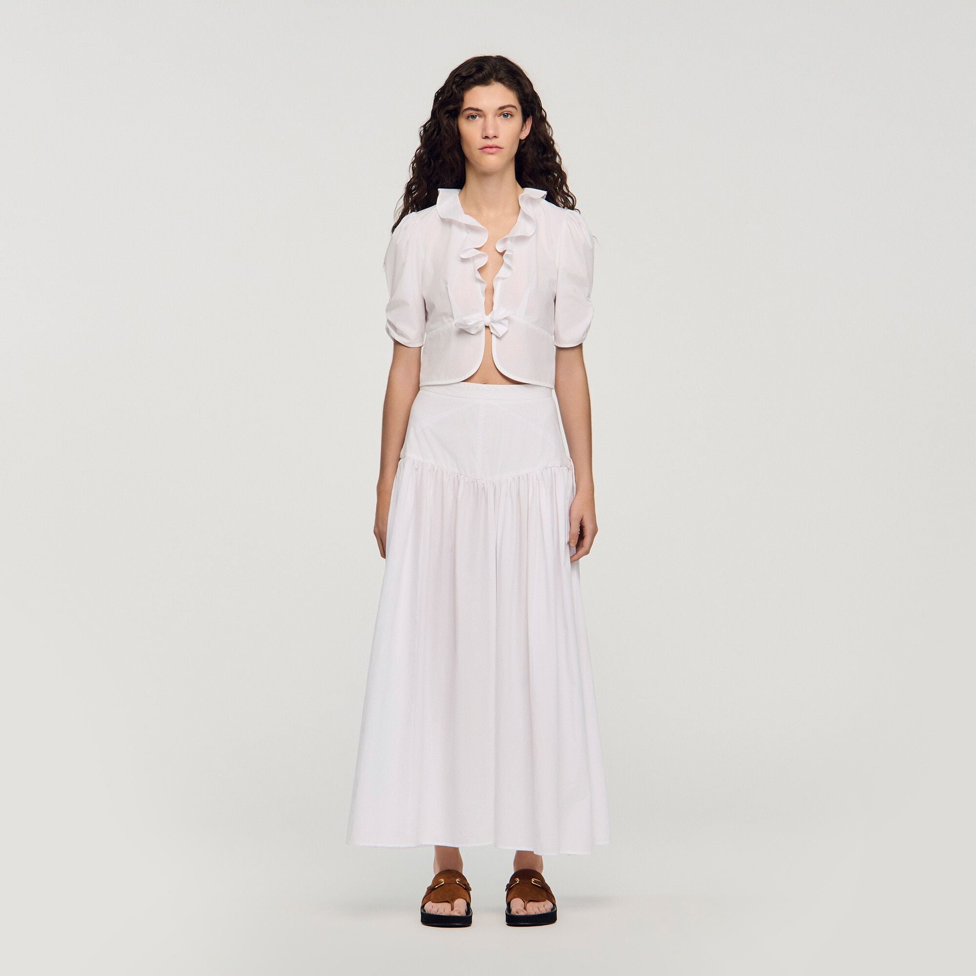 Áo croptop xếp ly Aleo