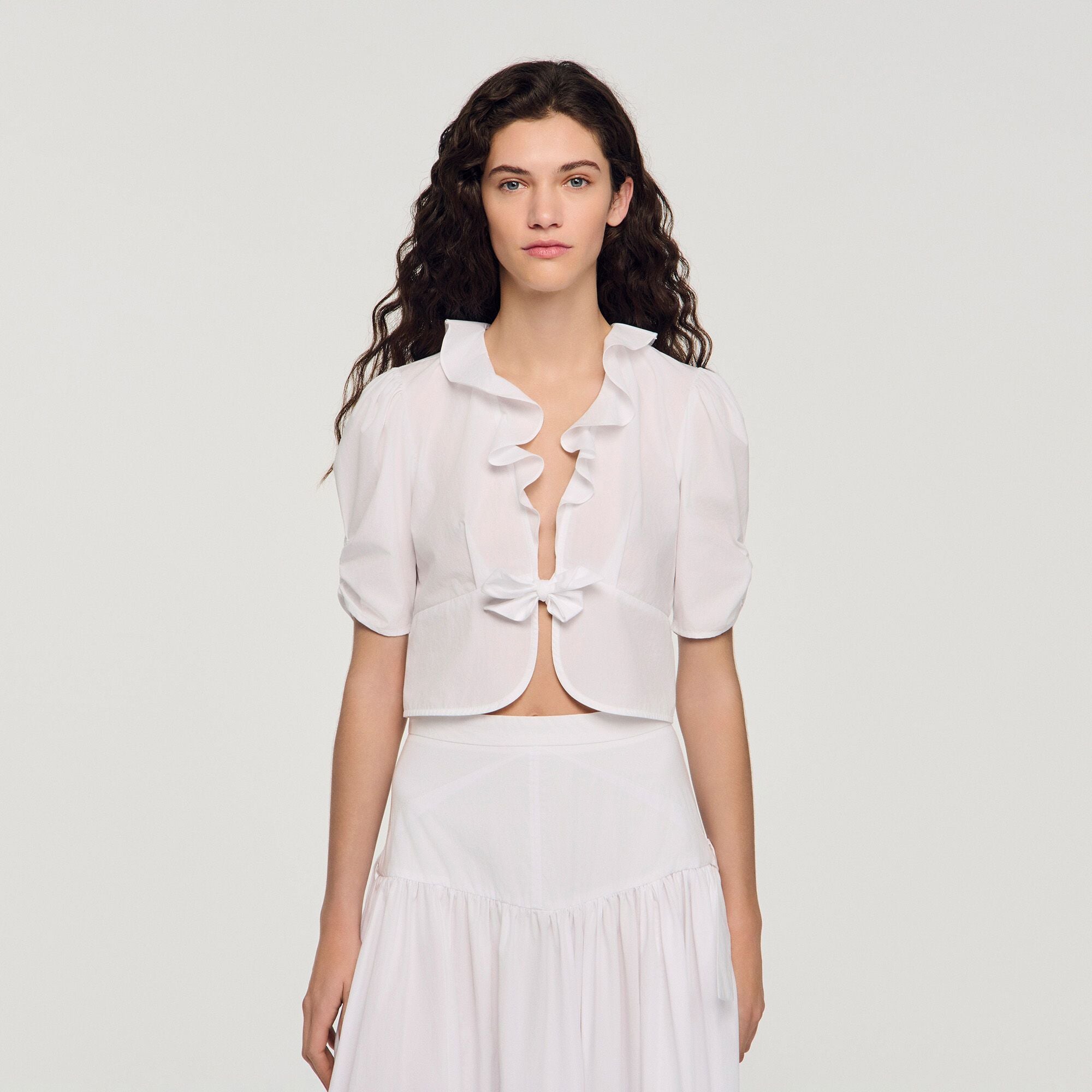 Áo croptop xếp ly Aleo