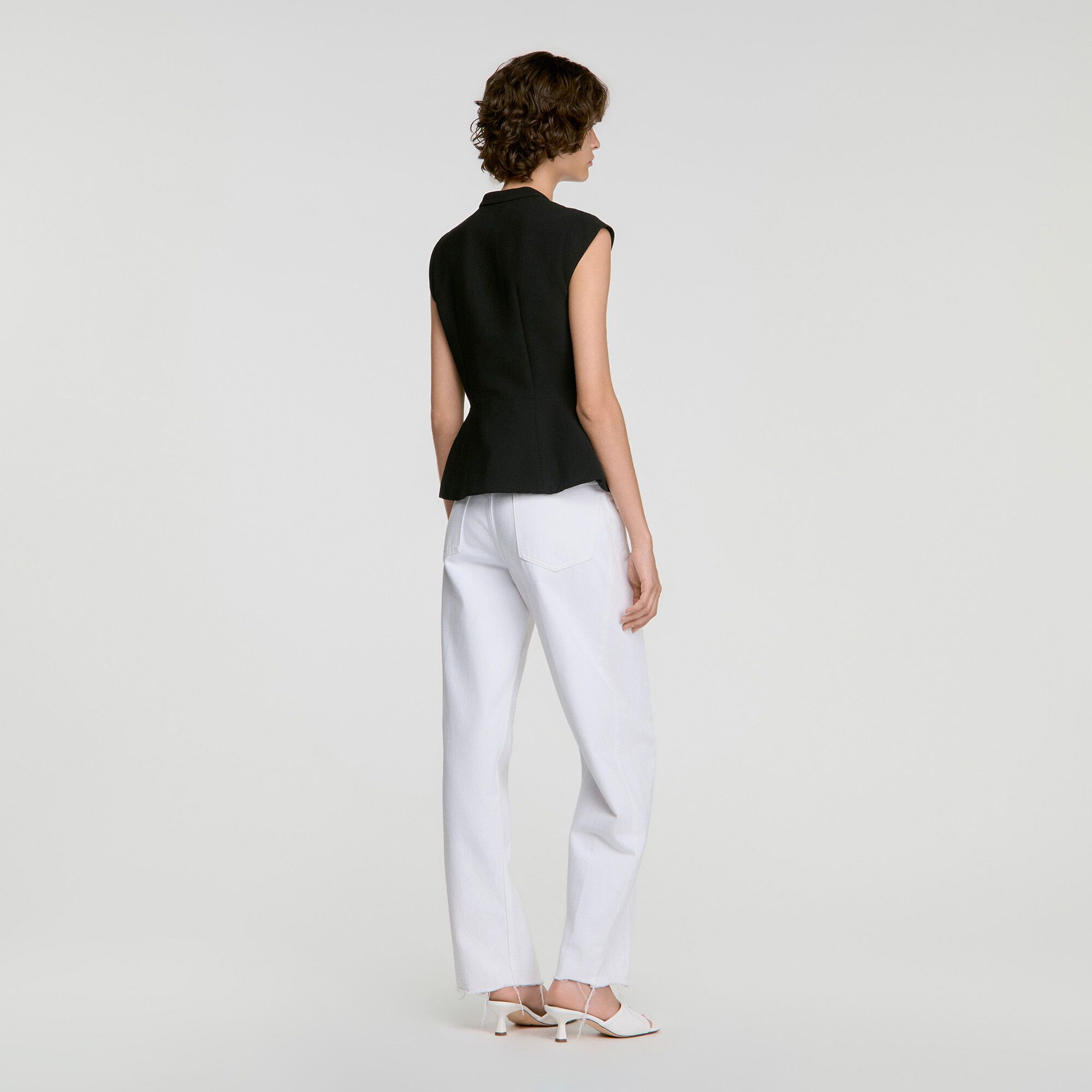 Sandro - Áo peplum cài cúc