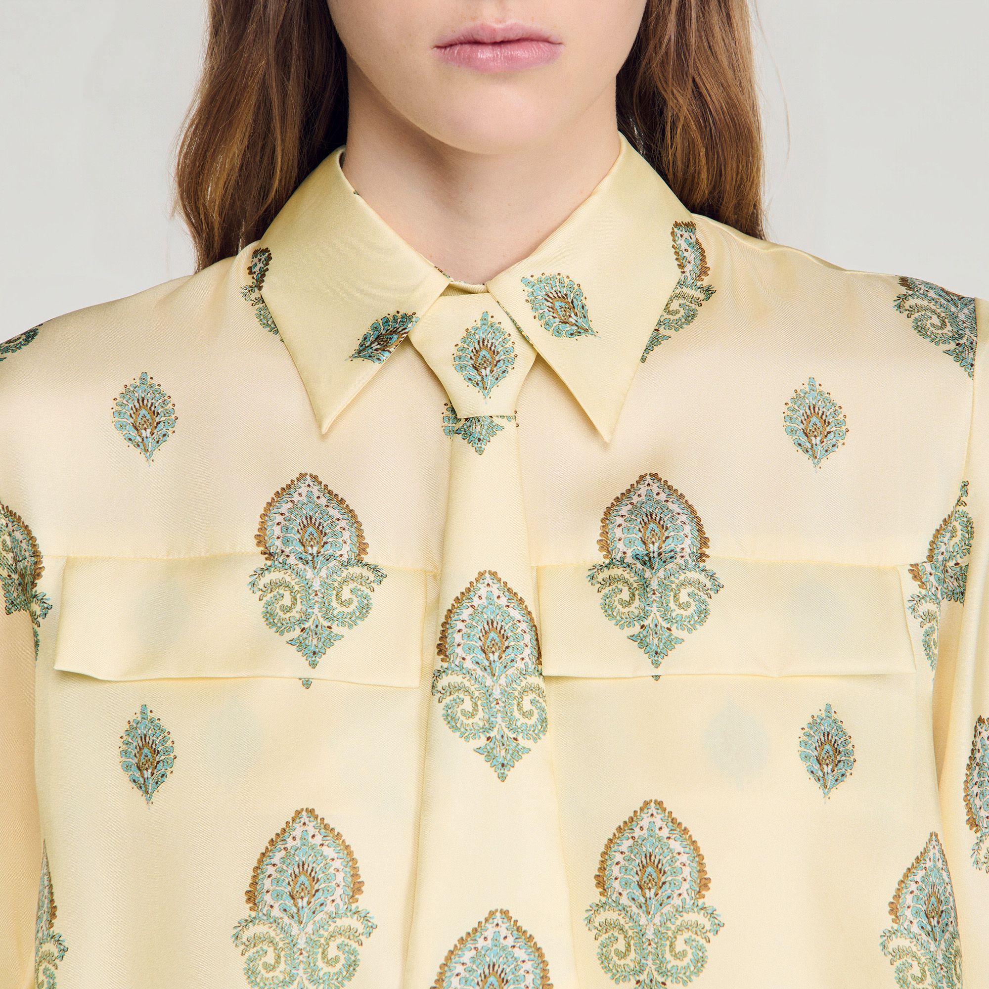 Sandro - Áo croptop họa tiết Paisley