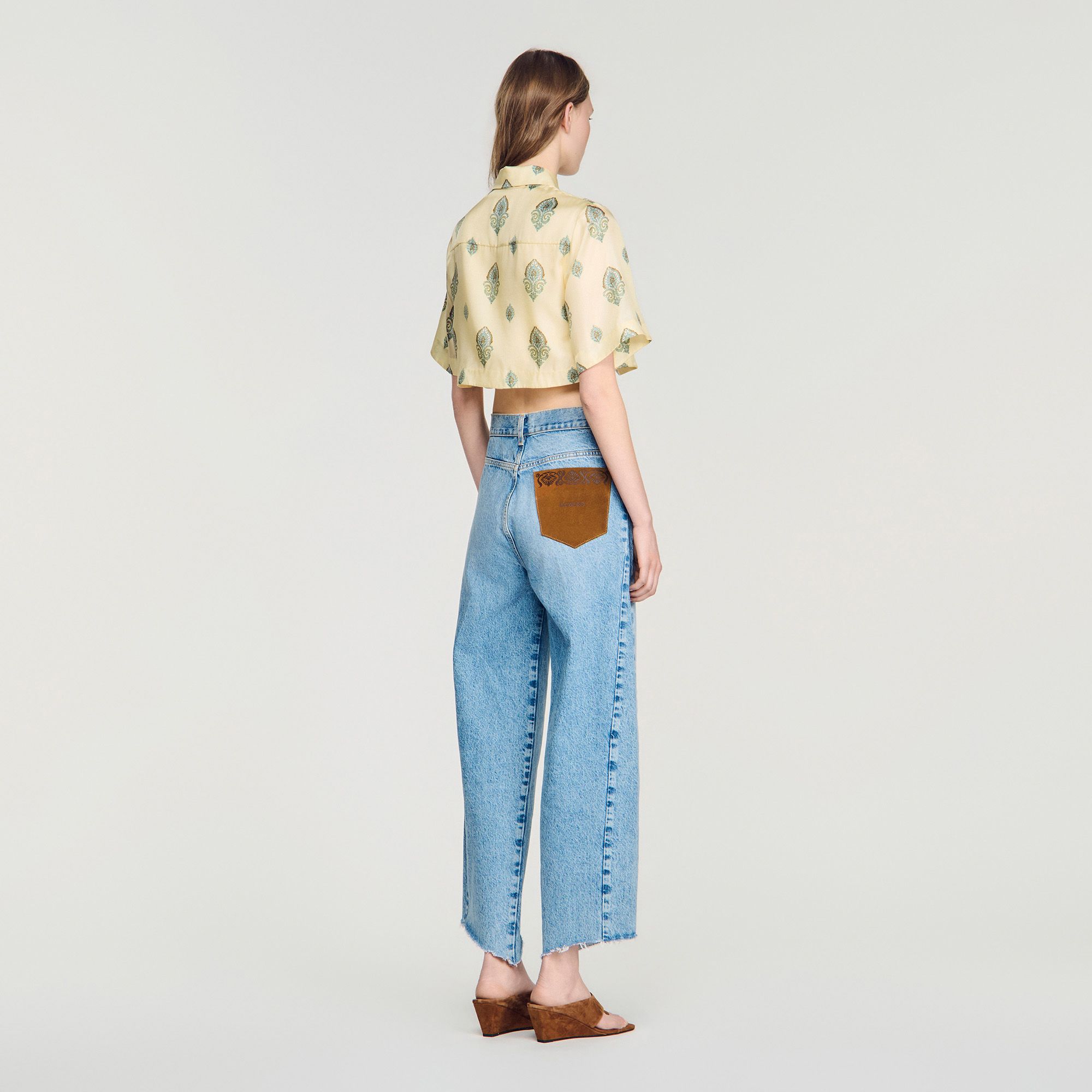 Sandro - Áo croptop họa tiết Paisley