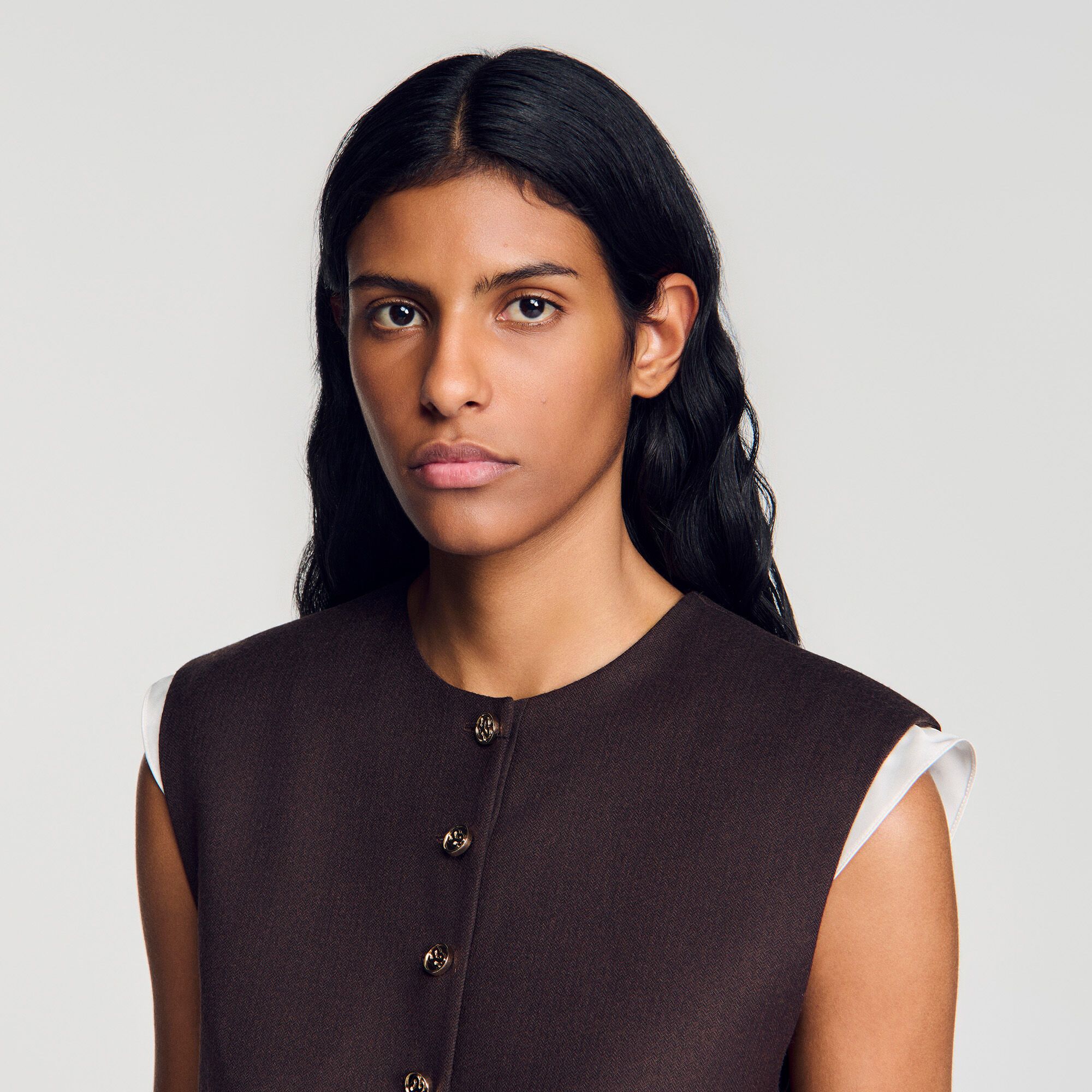 Sandro - Áo croptop len 2 trong 1