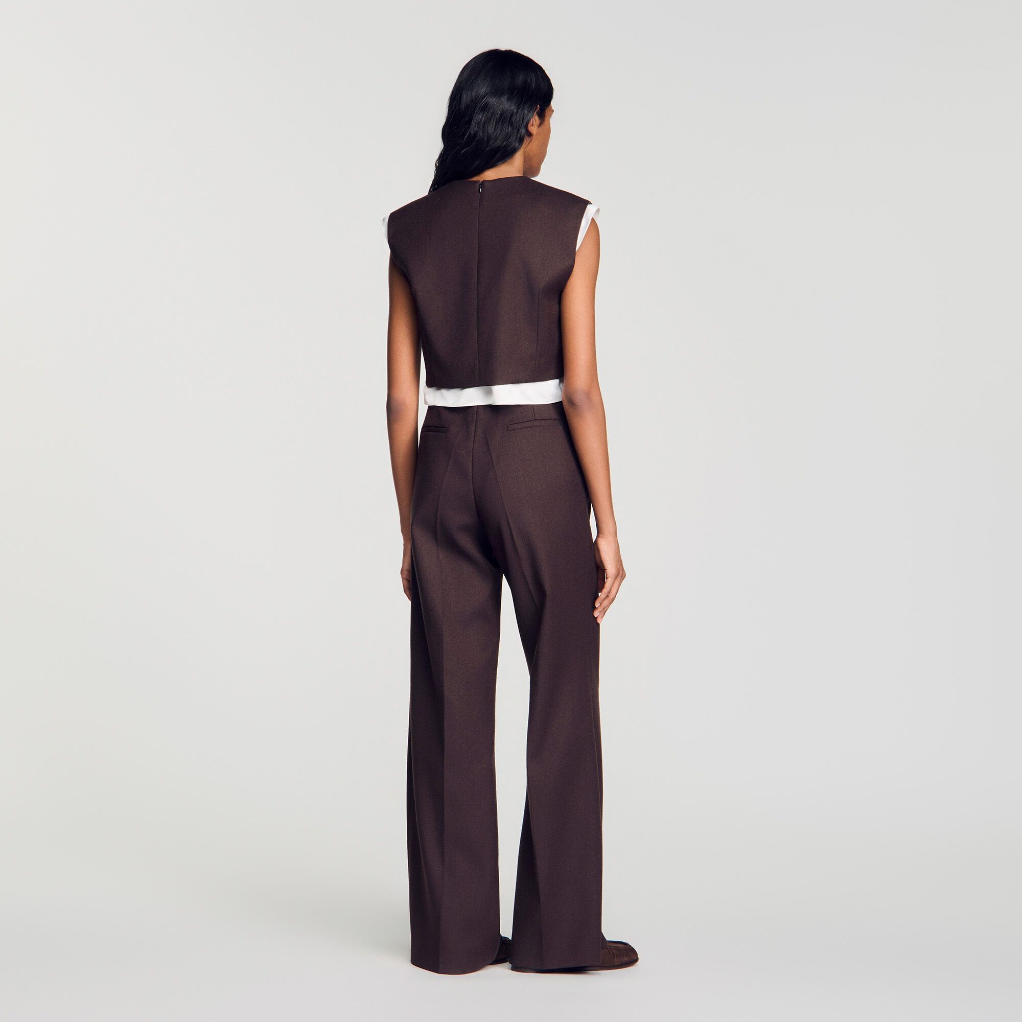 Sandro - Áo croptop len 2 trong 1
