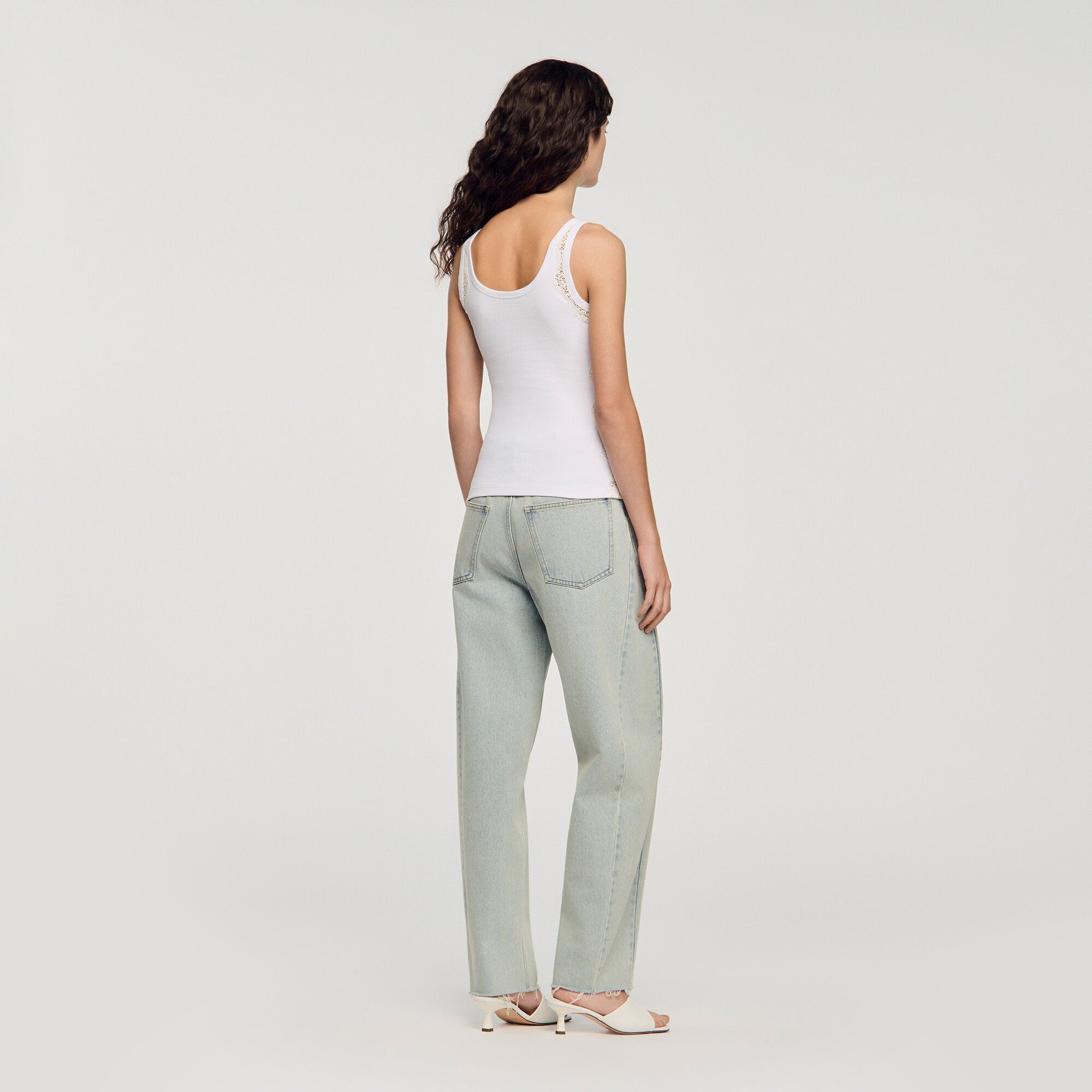 Sandro - Áo vest top Isia chi tiết ren dáng fitted