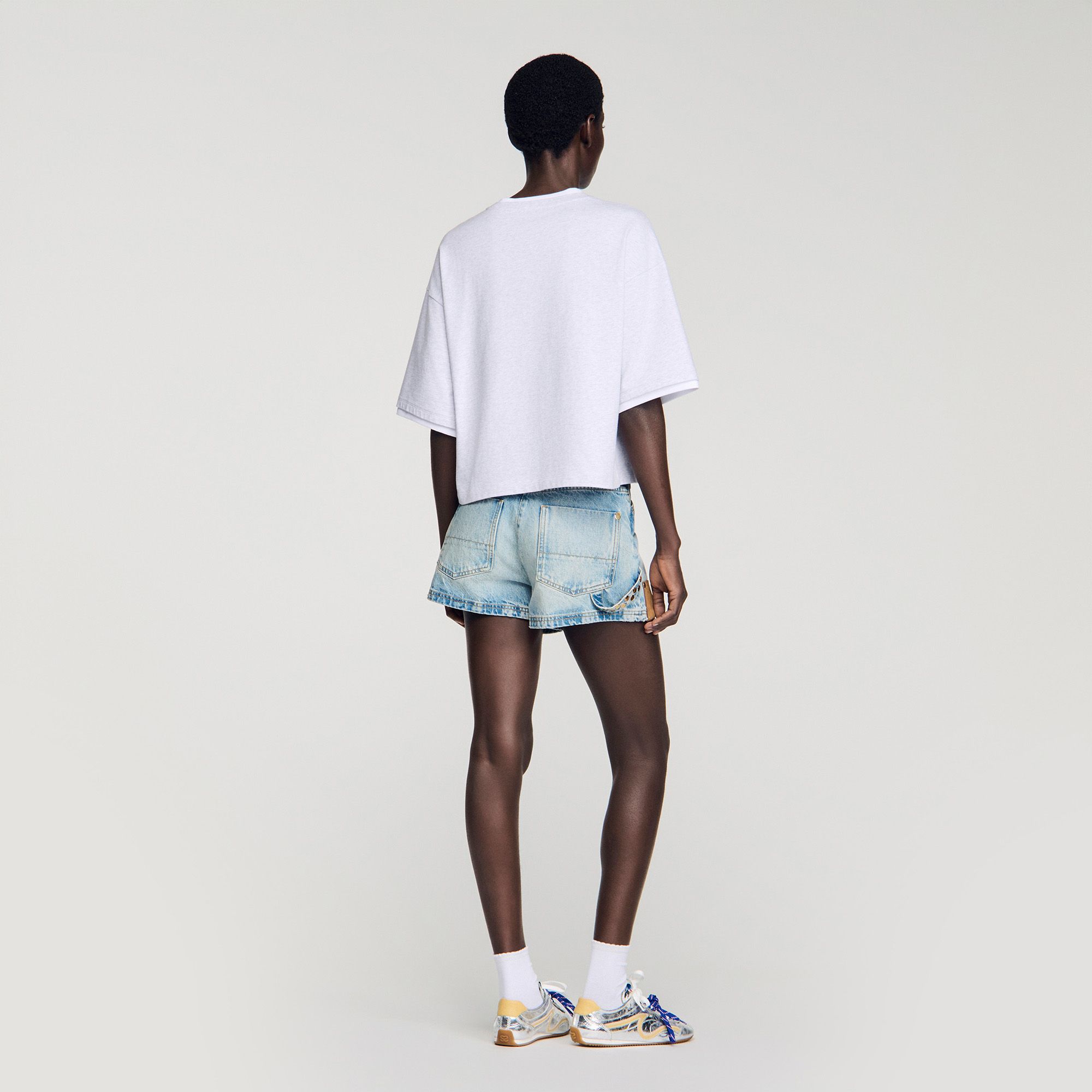 Sandro - Áo thun cotton thêu logo