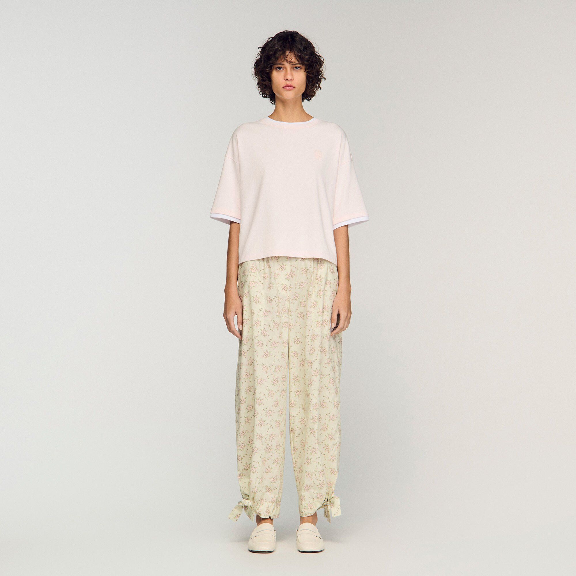 Sandro - Áo thun cotton thêu logo
