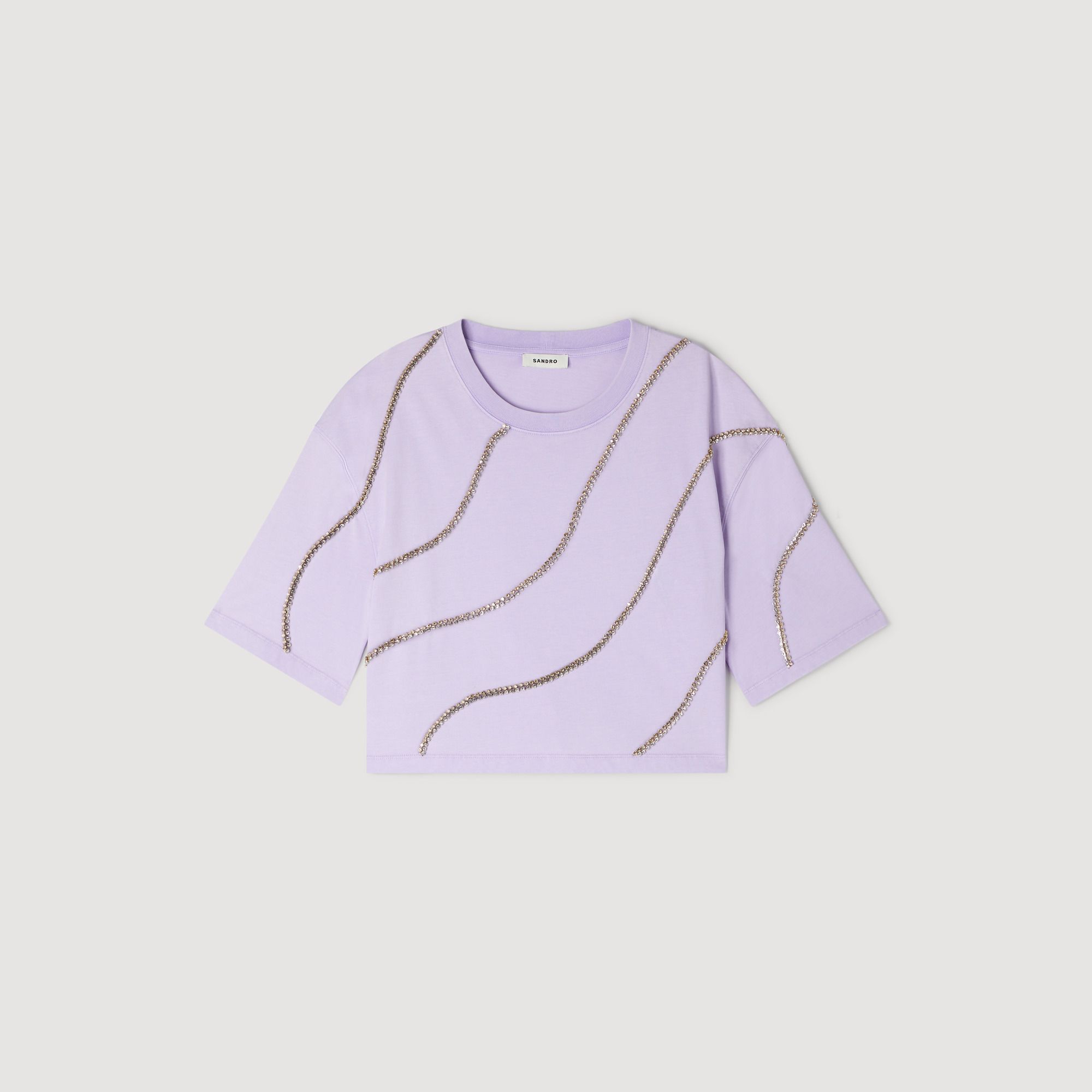 Áo thun croptop đính đá