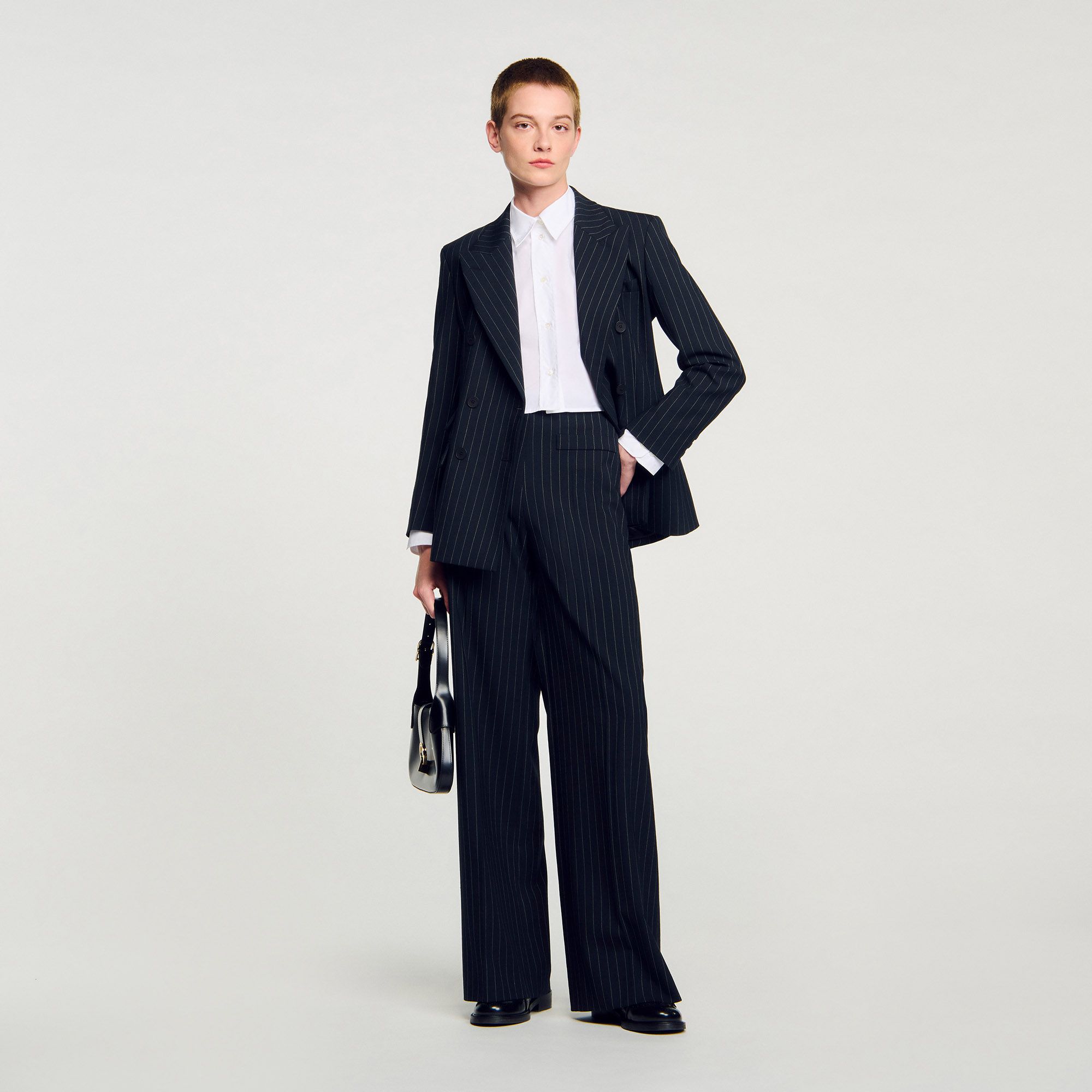 Sandro - Áo khoác vest kẻ sọc