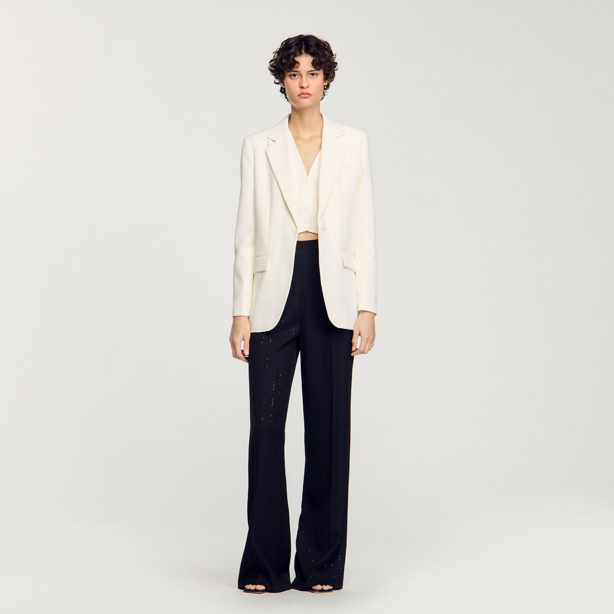 Sandro - Áo suit đính sequin