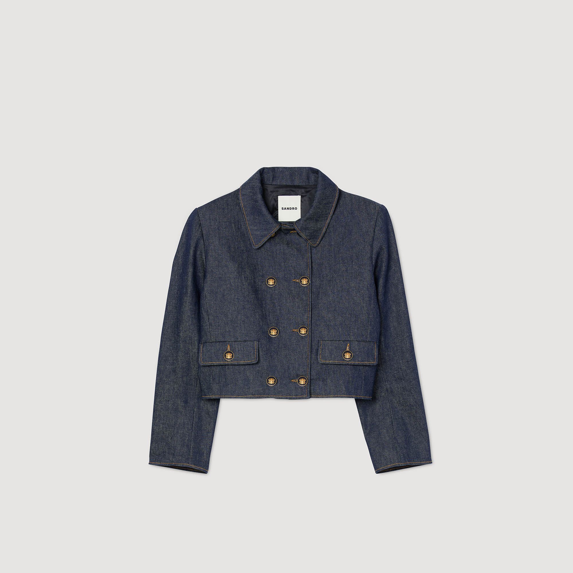 Áo khoác denim phối khuy
