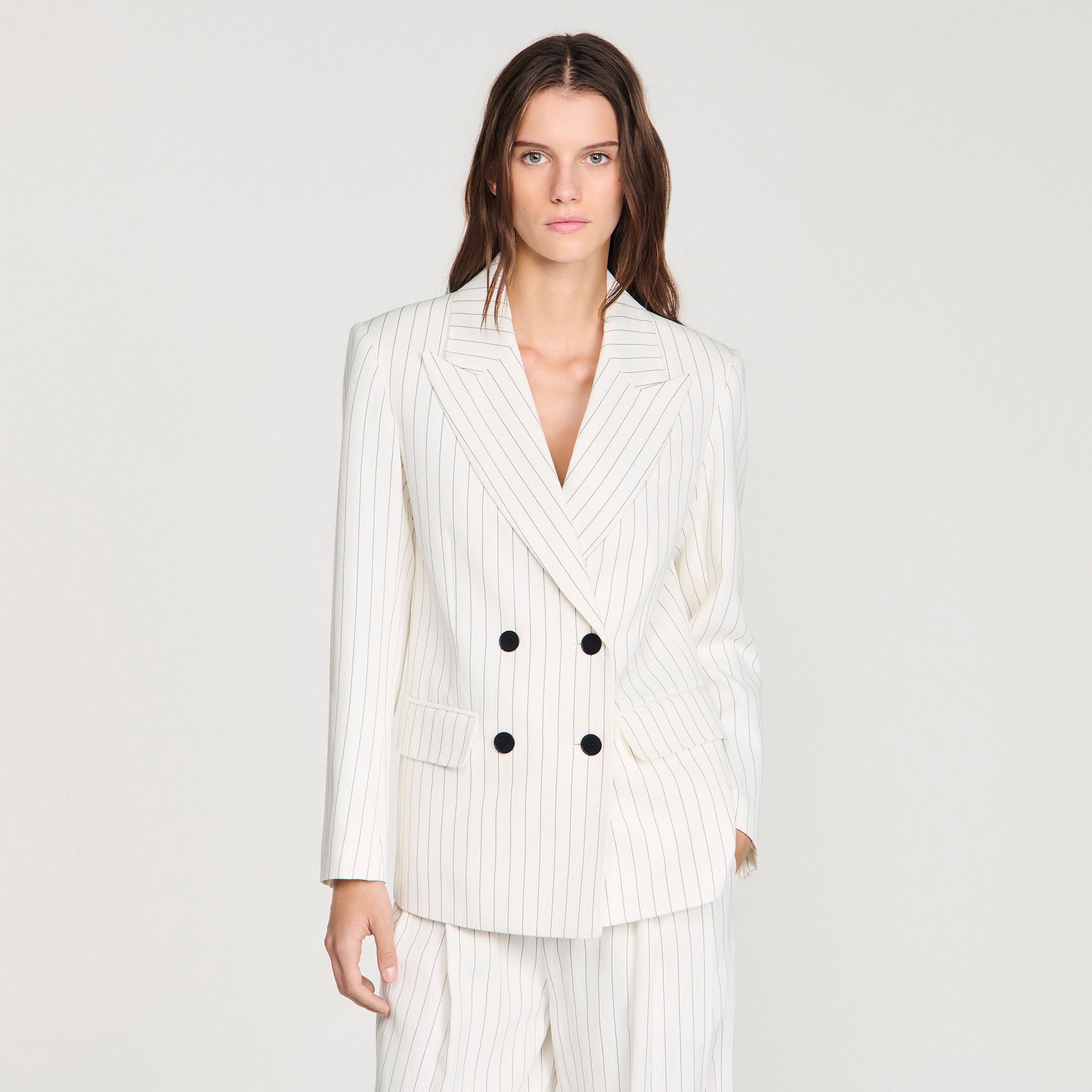 Sandro - Áo khoác vest kẻ sọc
