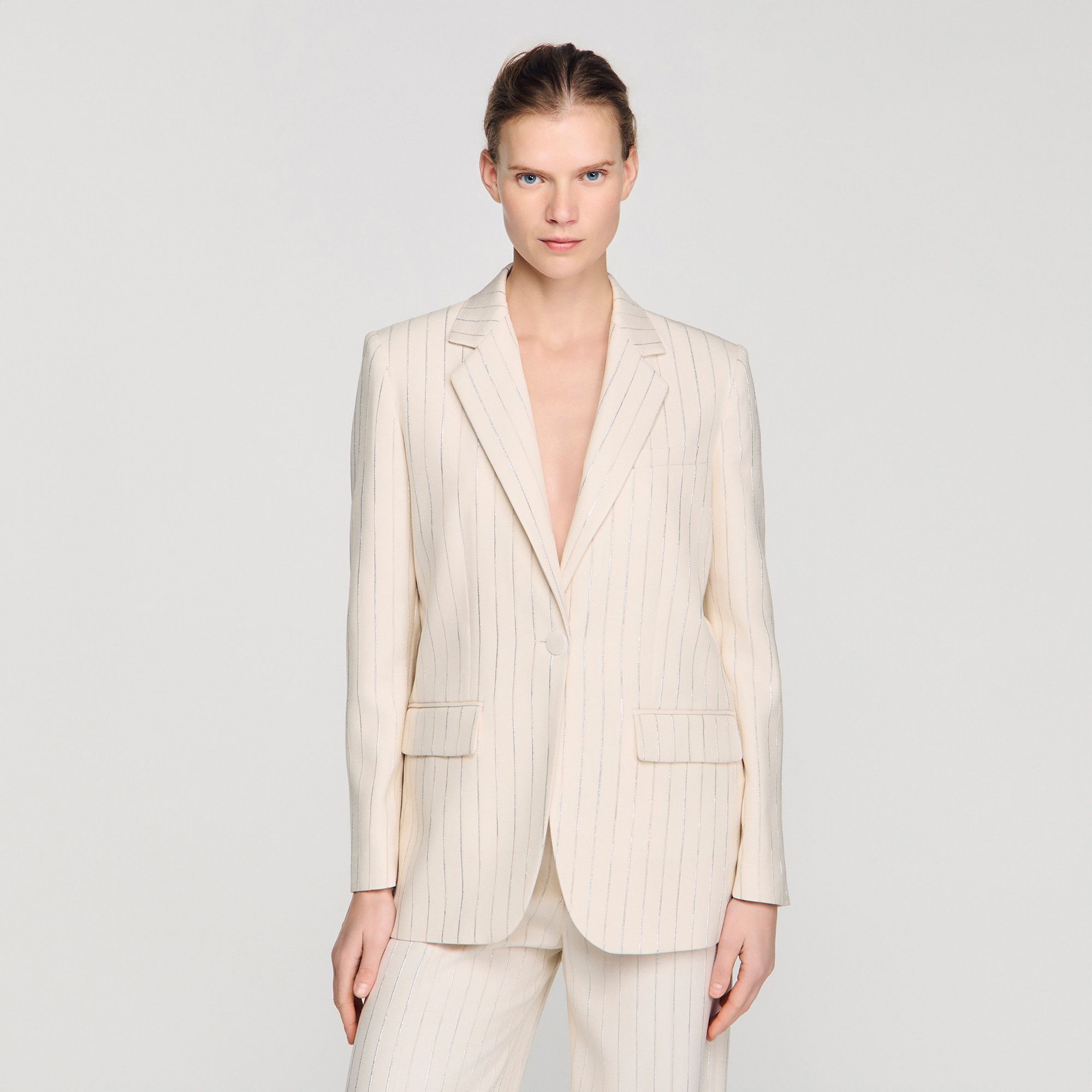 Sandro - Áo khoác vest kẻ sọc
