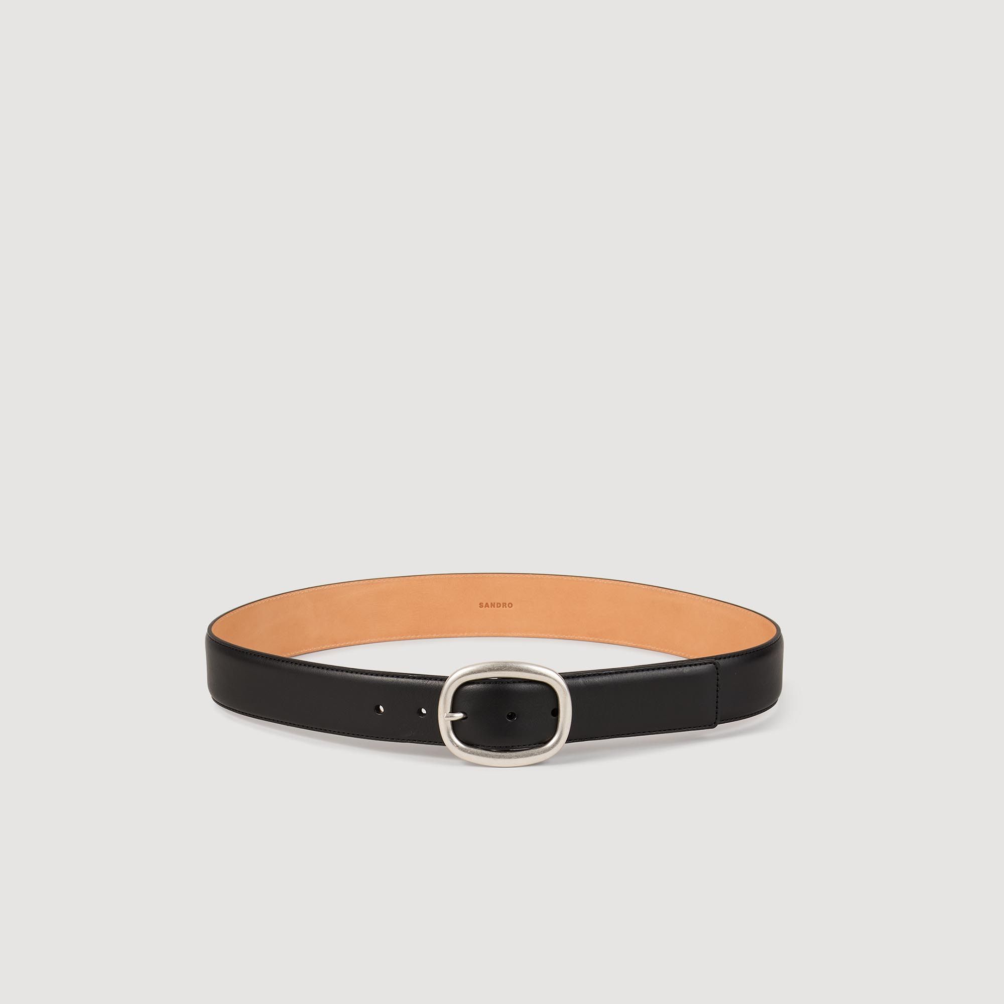 Thắt lưng da khóa kim loại oval
