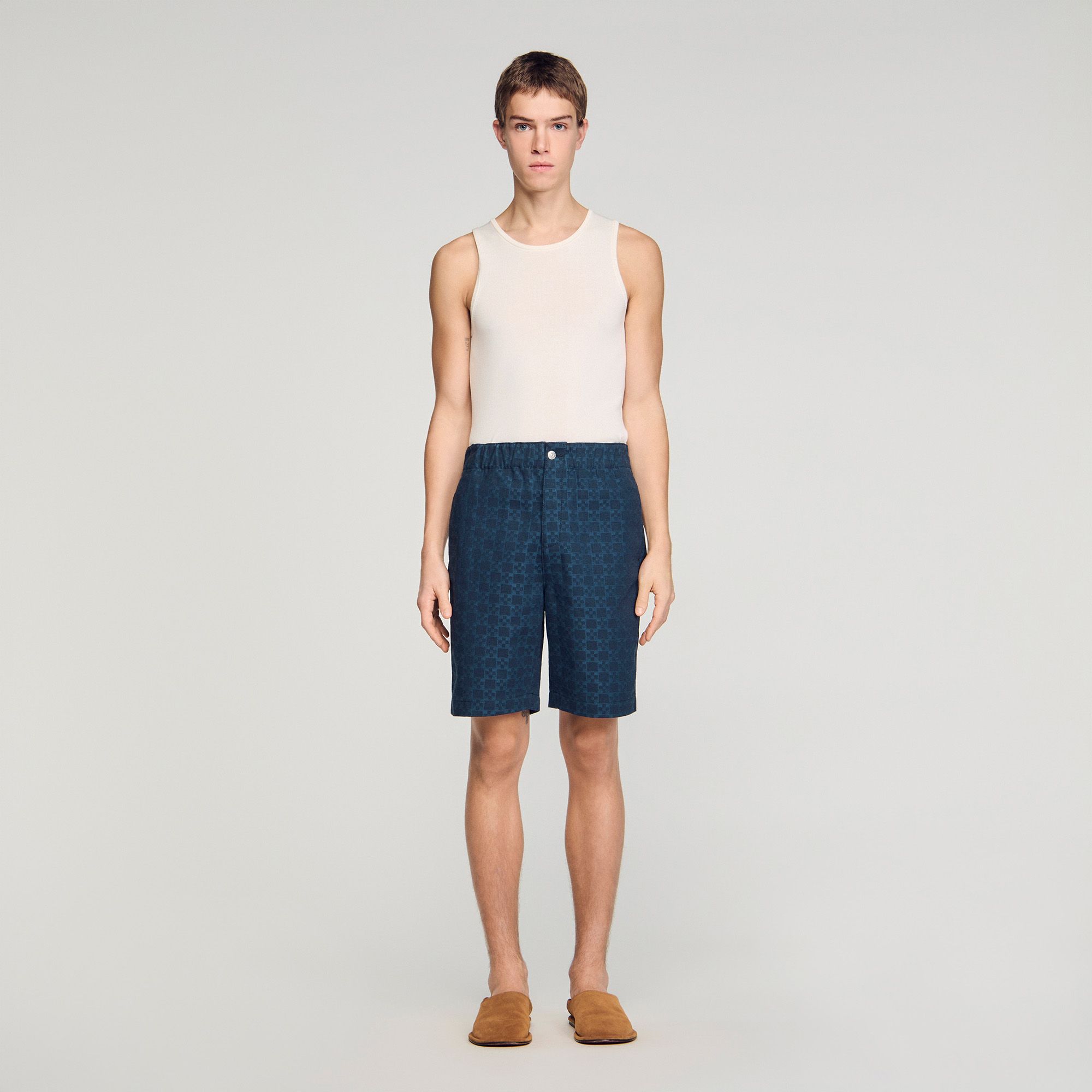 Sandro - Quần short denim Square Cross