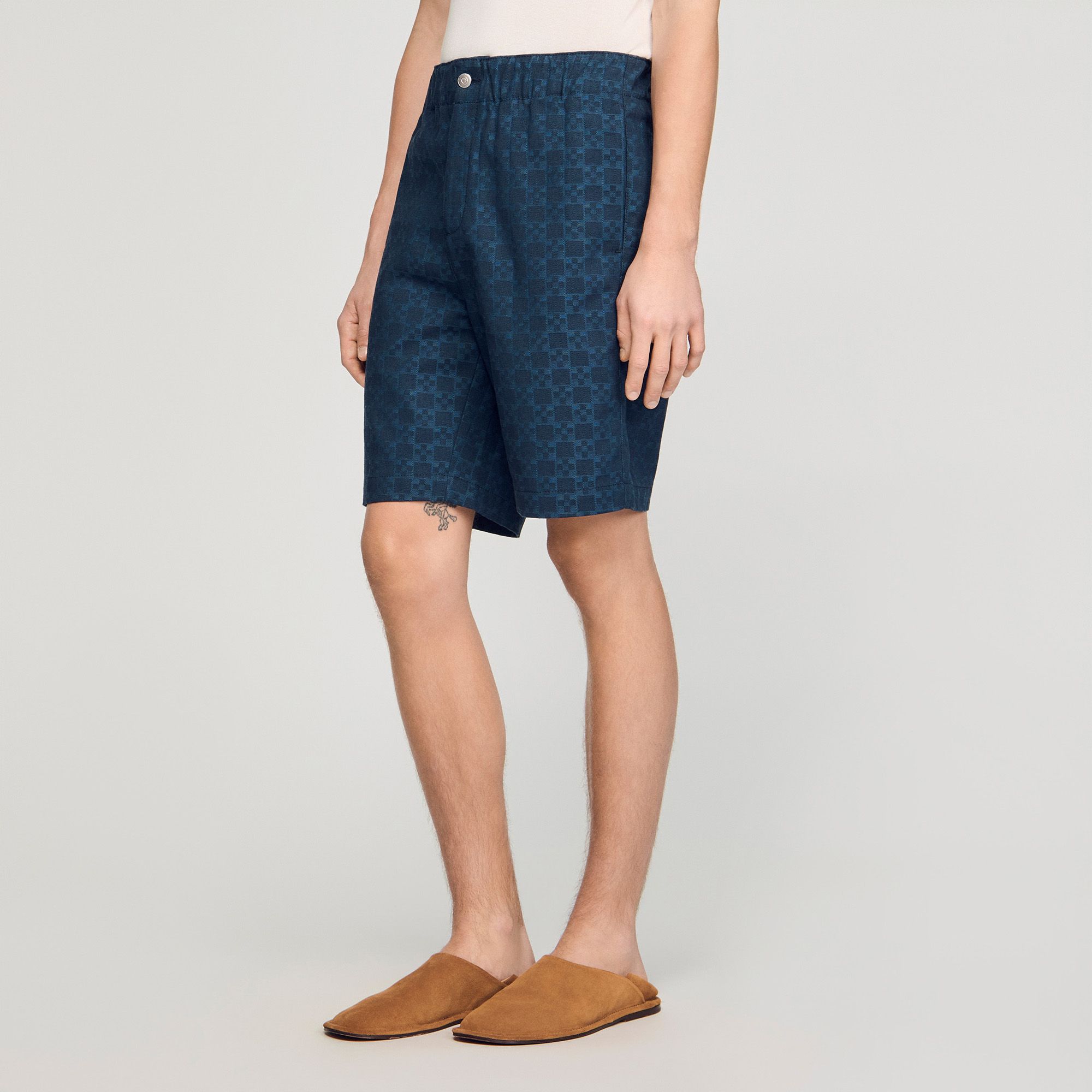 Sandro - Quần short denim Square Cross