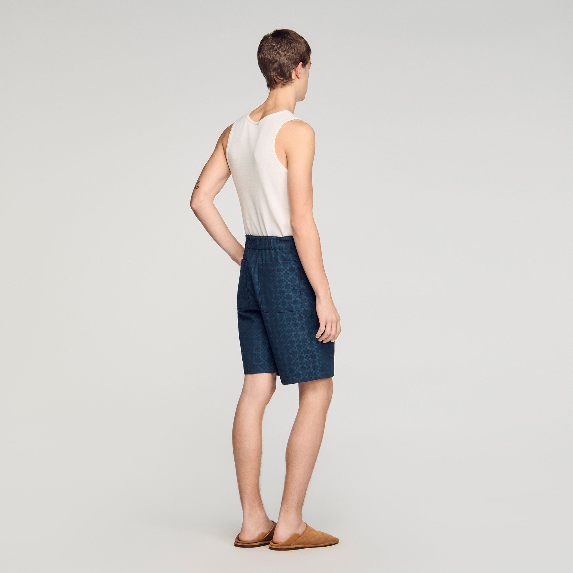 Sandro - Quần short denim Square Cross