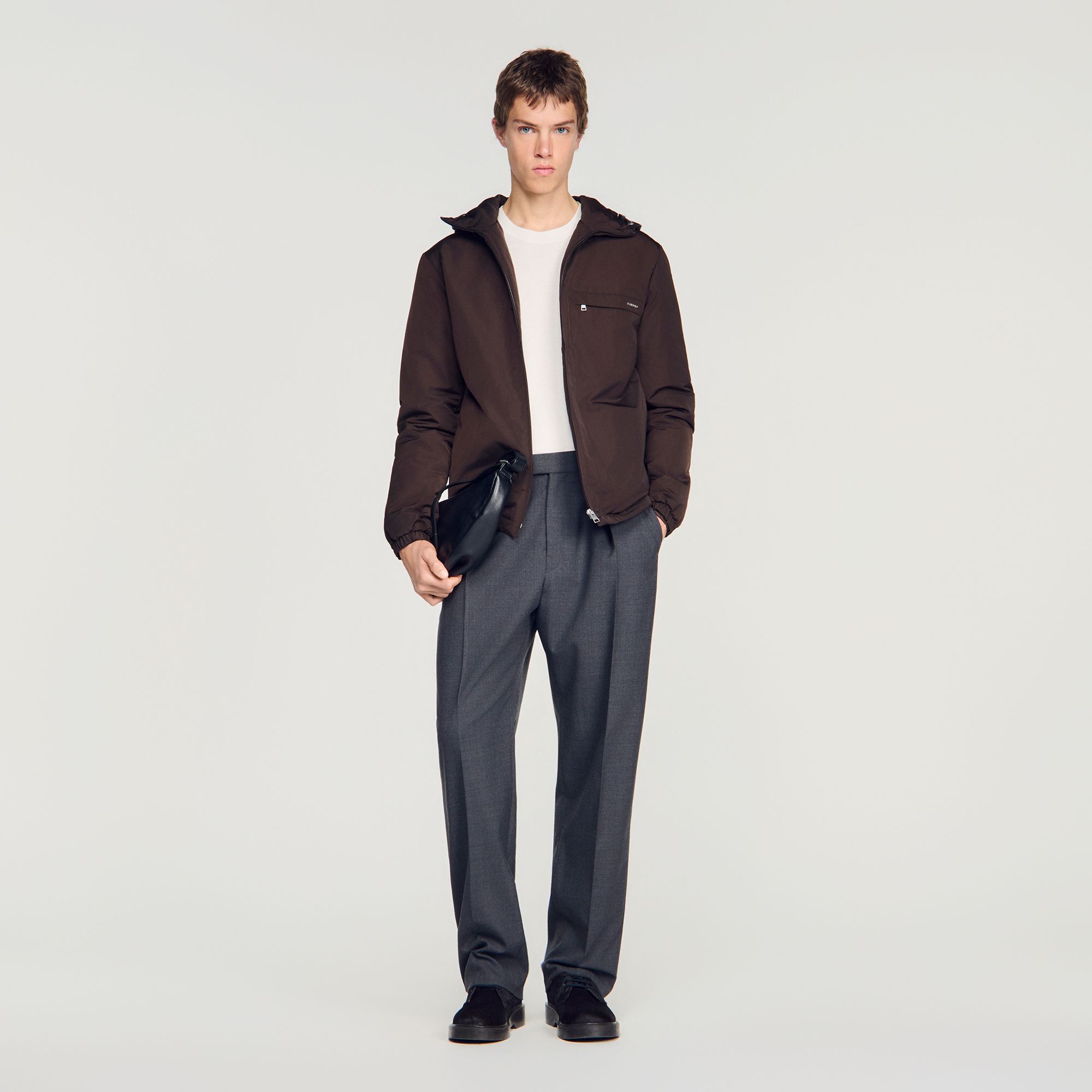 Sandro - Áo khoác gió nylon có mũ