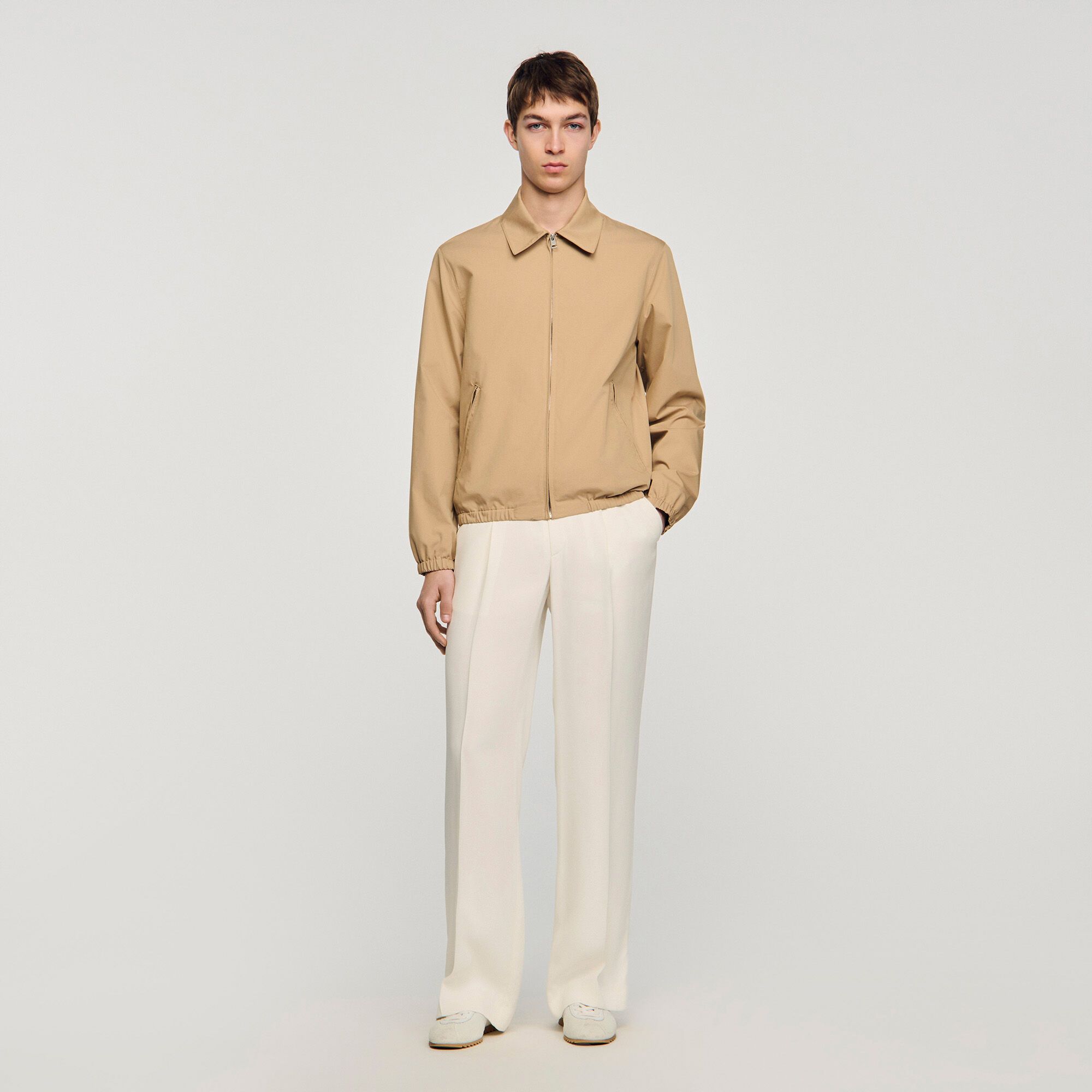 Sandro - Áo khoác cotton zip-up