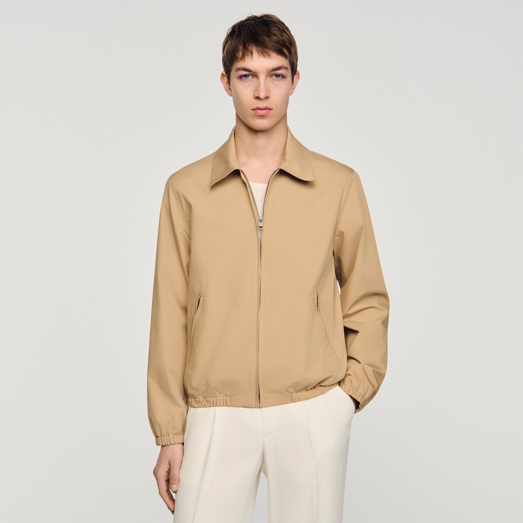Sandro - Áo khoác cotton zip-up