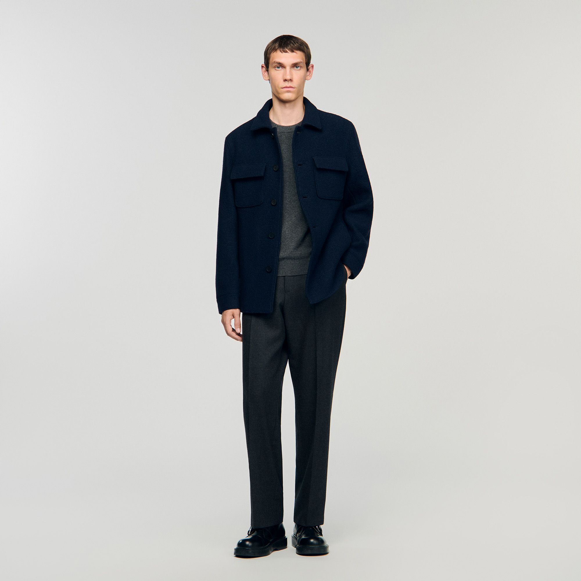 Sandro - Áo overshirt len