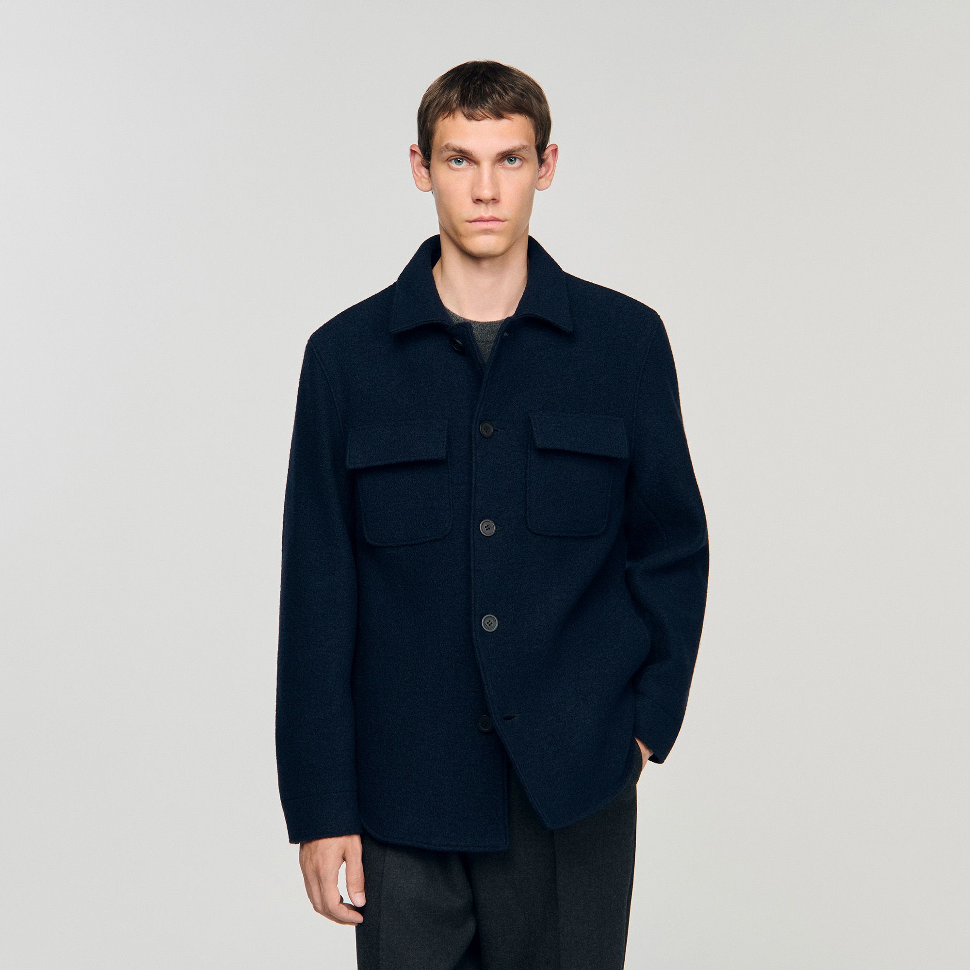 Sandro - Áo overshirt len