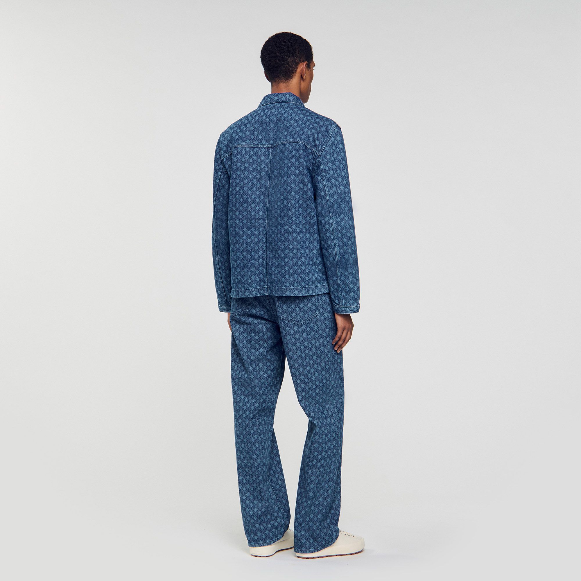 Sandro - Áo khoác jeans họa tiết dây thừng